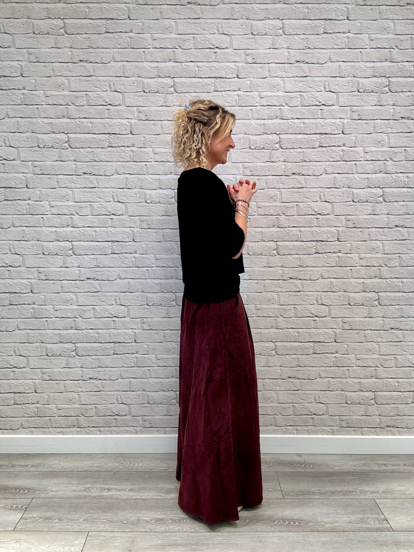 Soho Cord Palazzo Trousers | Plum