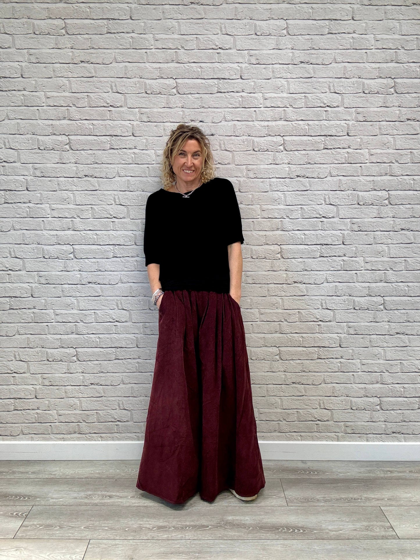 Soho Cord Palazzo Trousers | Plum