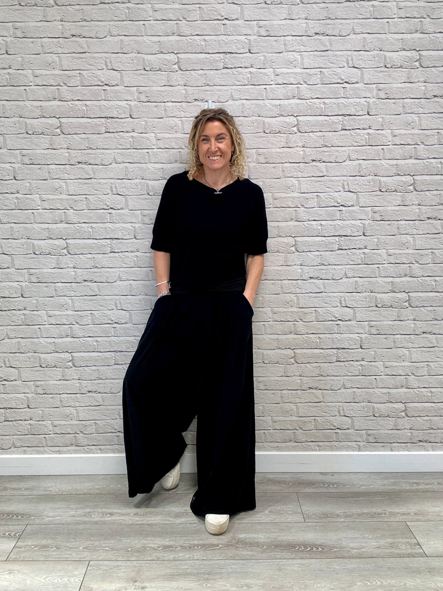 Soho Cord Palazzo Trousers | Black