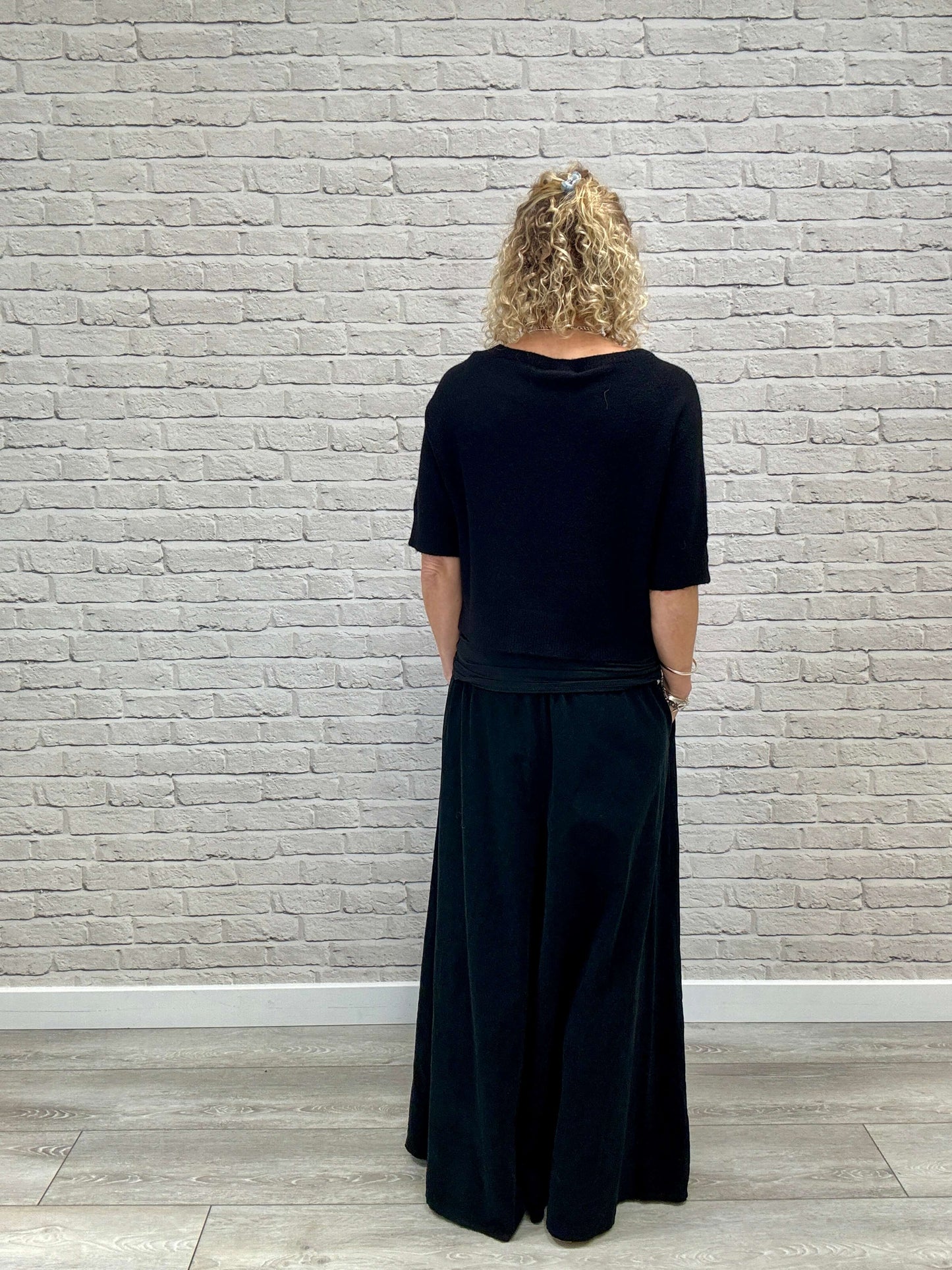 Soho Cord Palazzo Trousers | Black