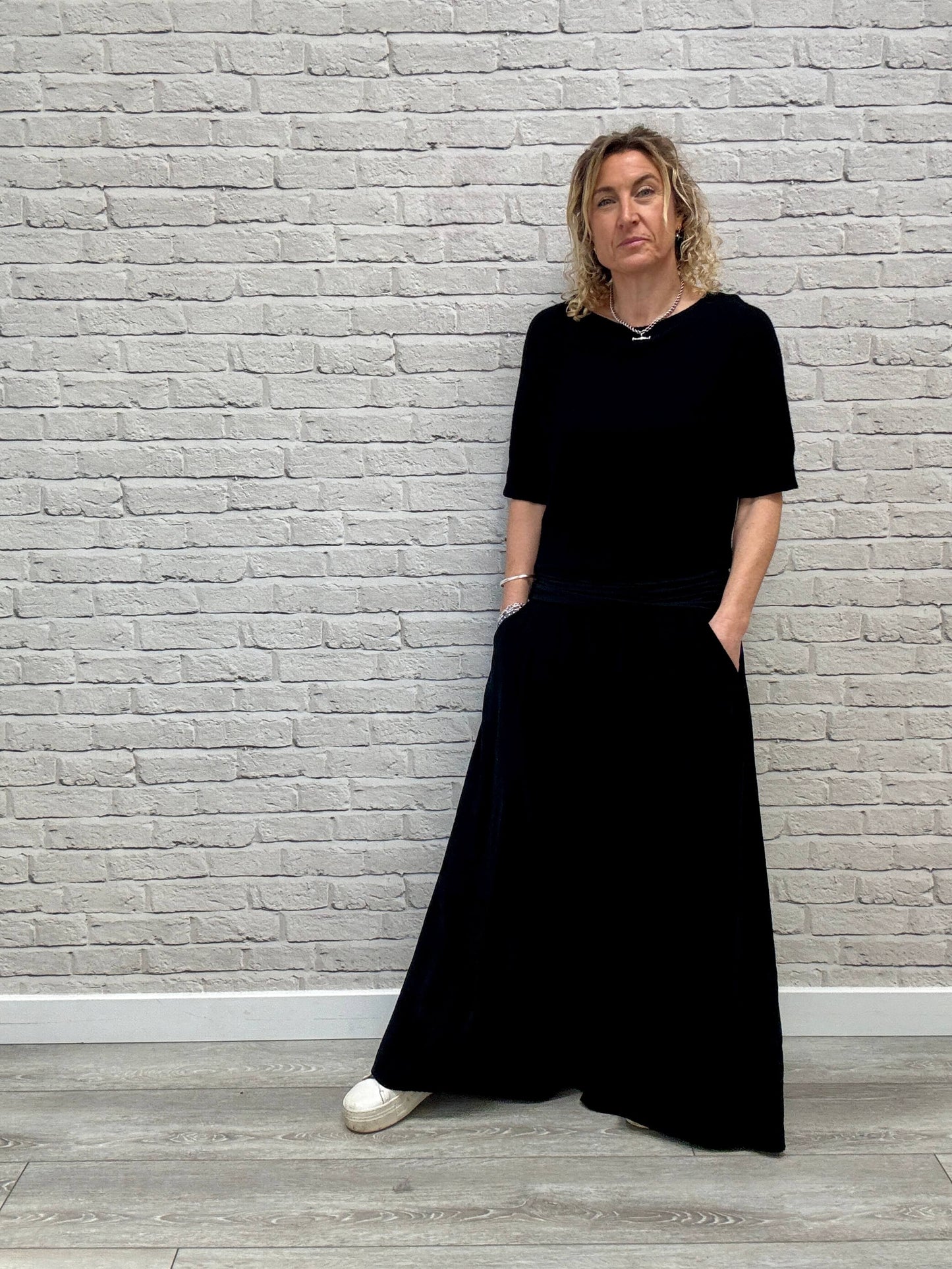 Soho Cord Palazzo Trousers | Black