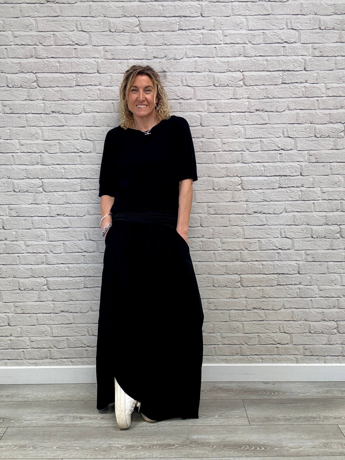 Soho Cord Palazzo Trousers | Black