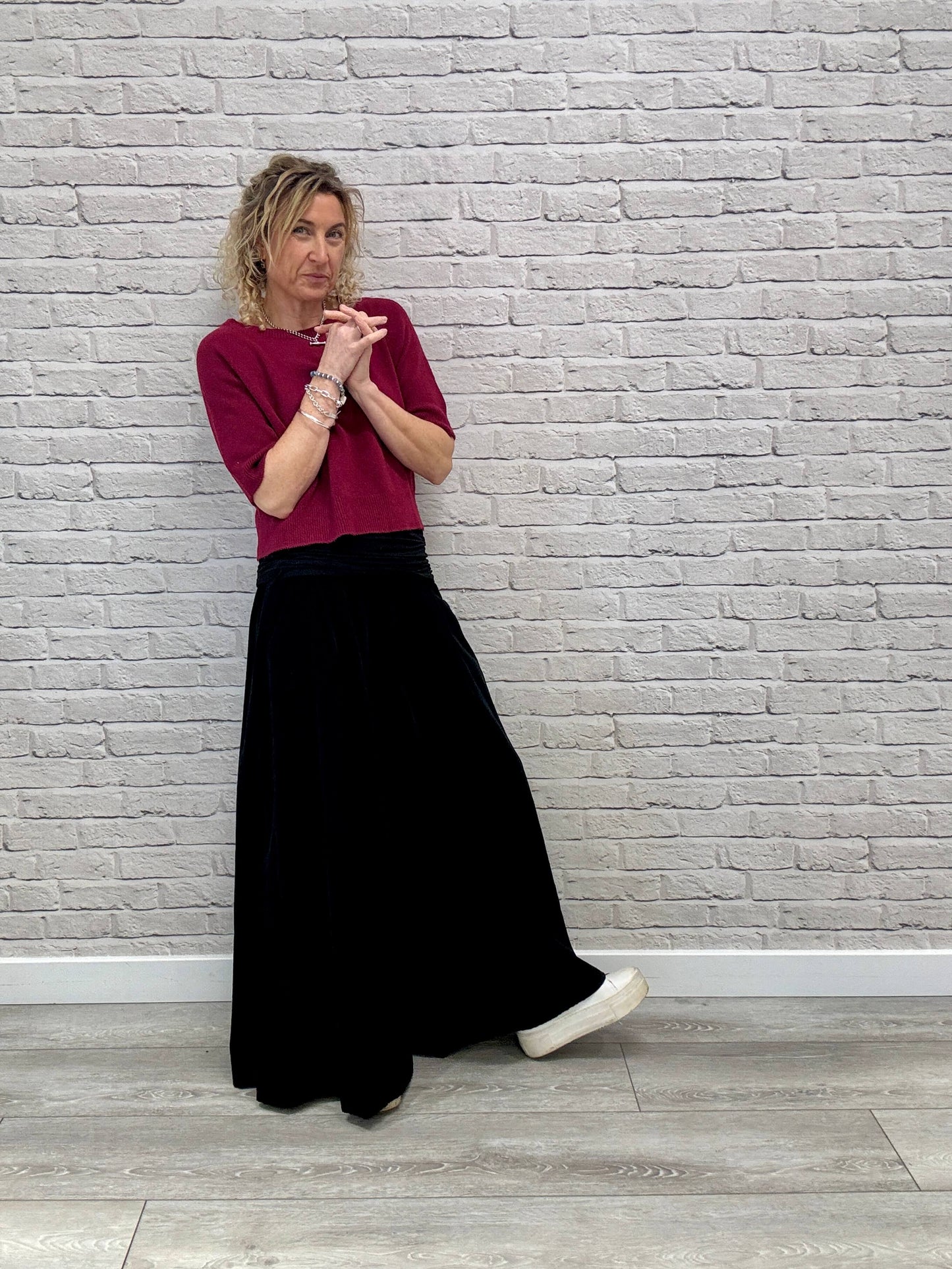 Soho Cord Palazzo Trousers | Black