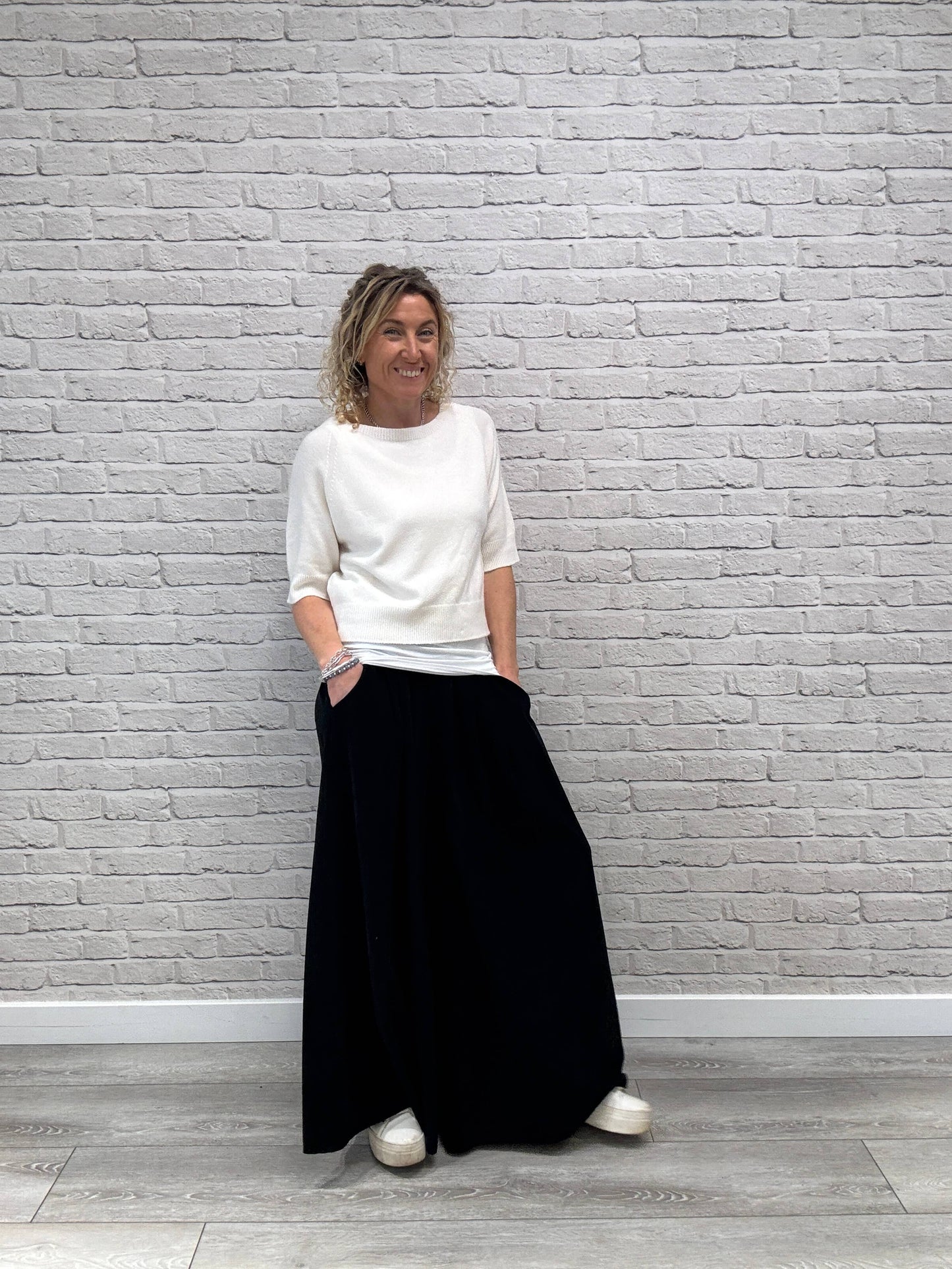 Soho Cord Palazzo Trousers | Black