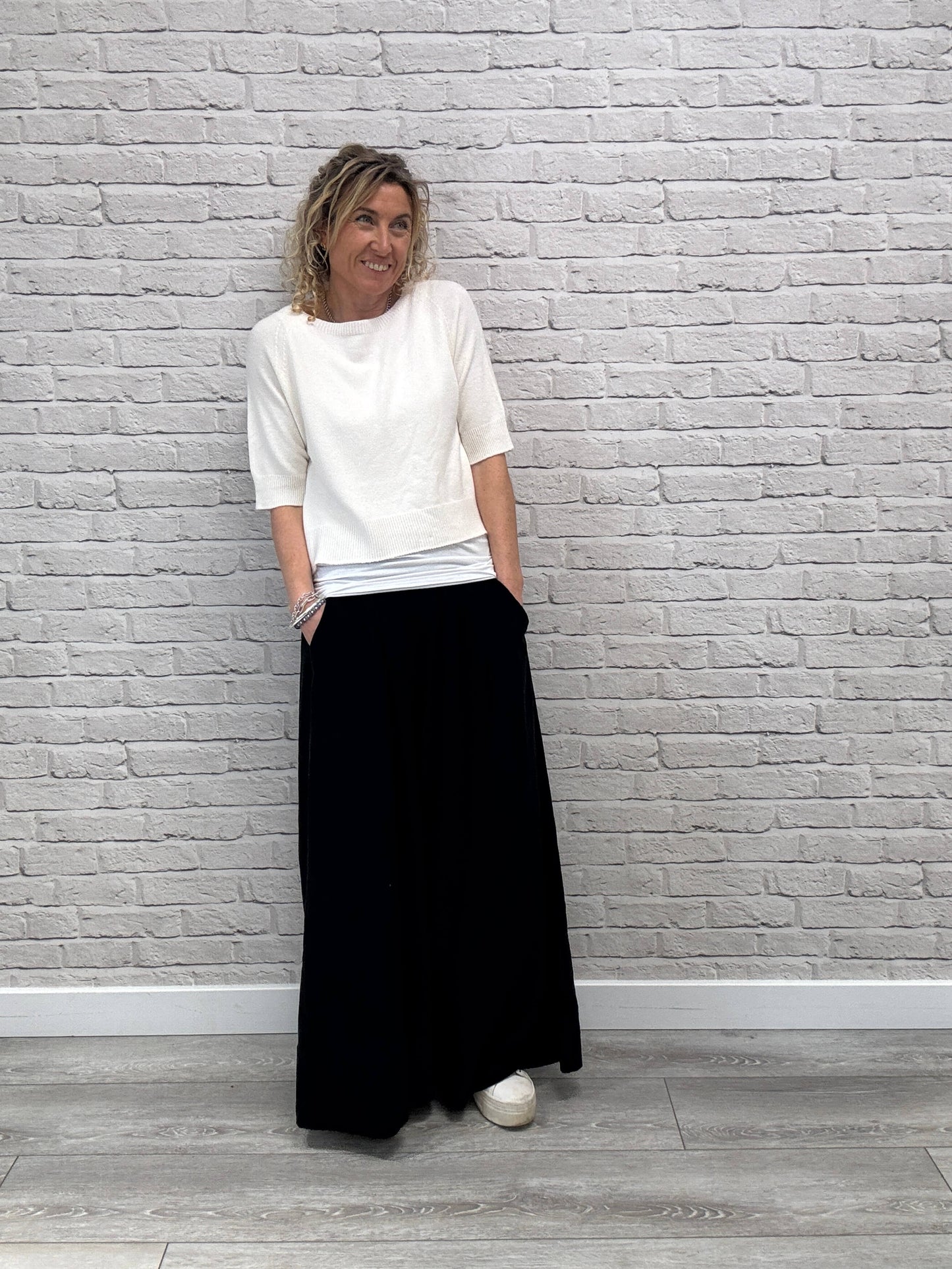 Soho Cord Palazzo Trousers | Black