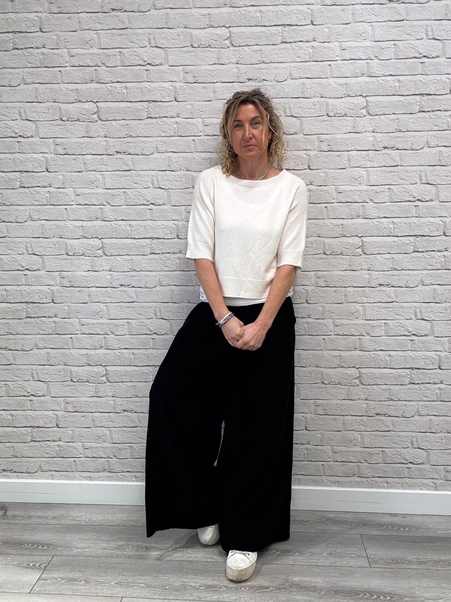 Soho Cord Palazzo Trousers | Black