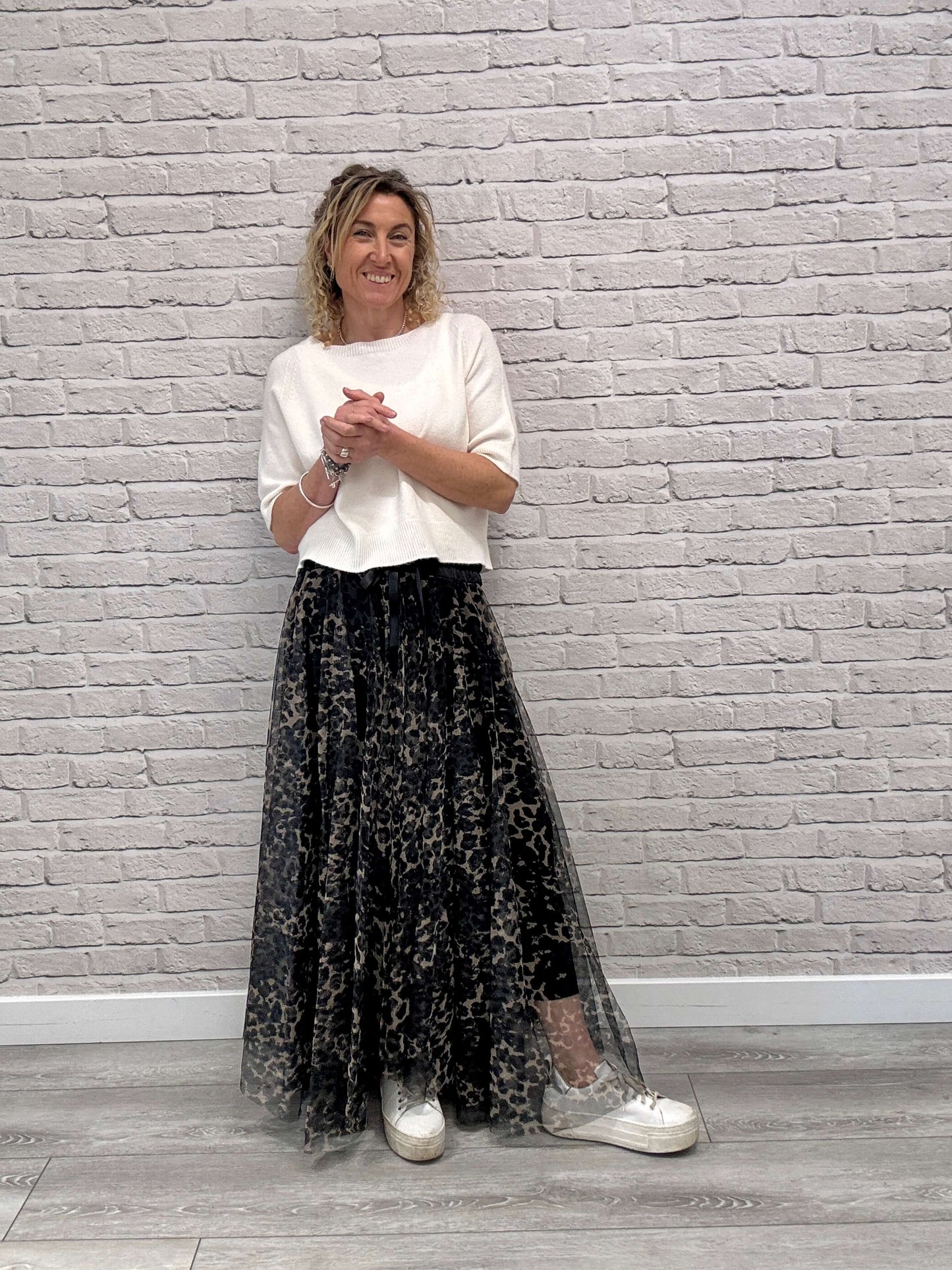 Minty Tulle Skirt | Black Leopard