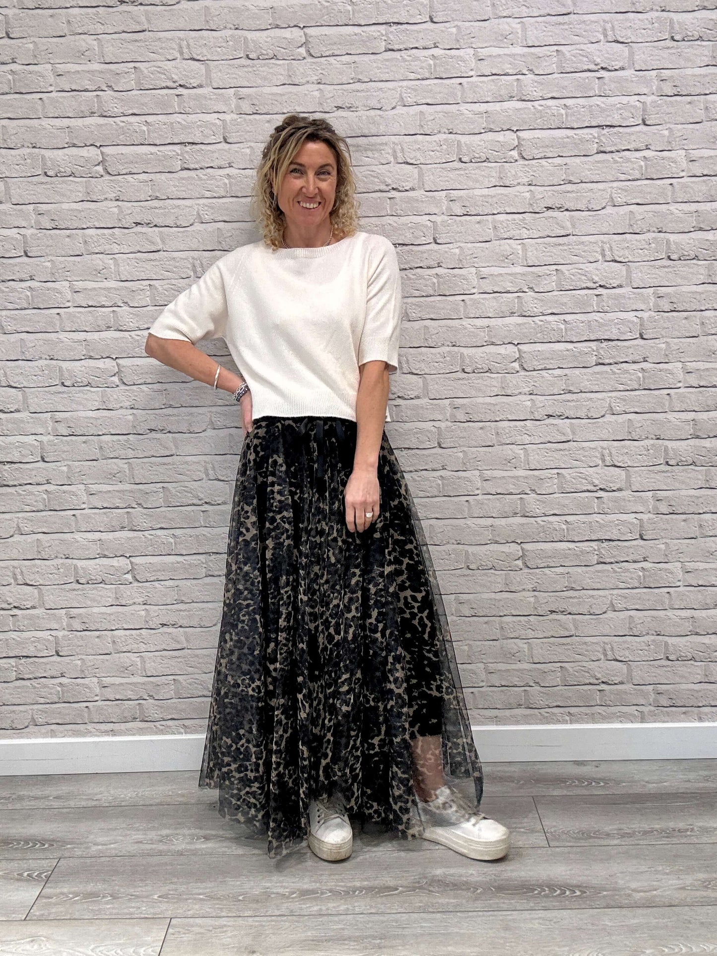 Minty Tulle Skirt | Black Leopard