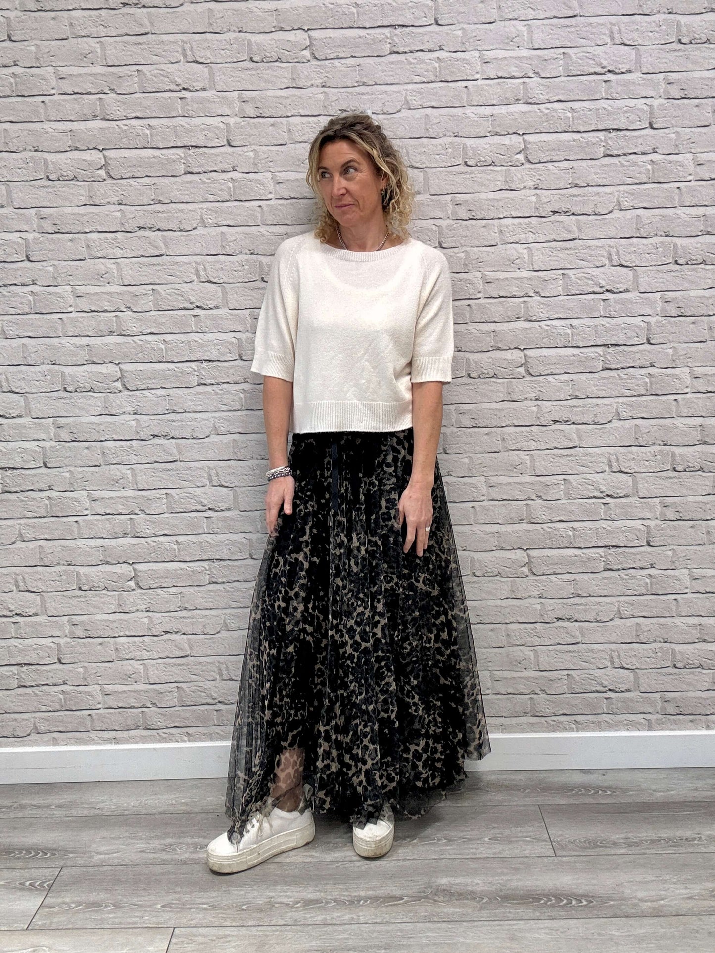 Minty Tulle Skirt | Black Leopard