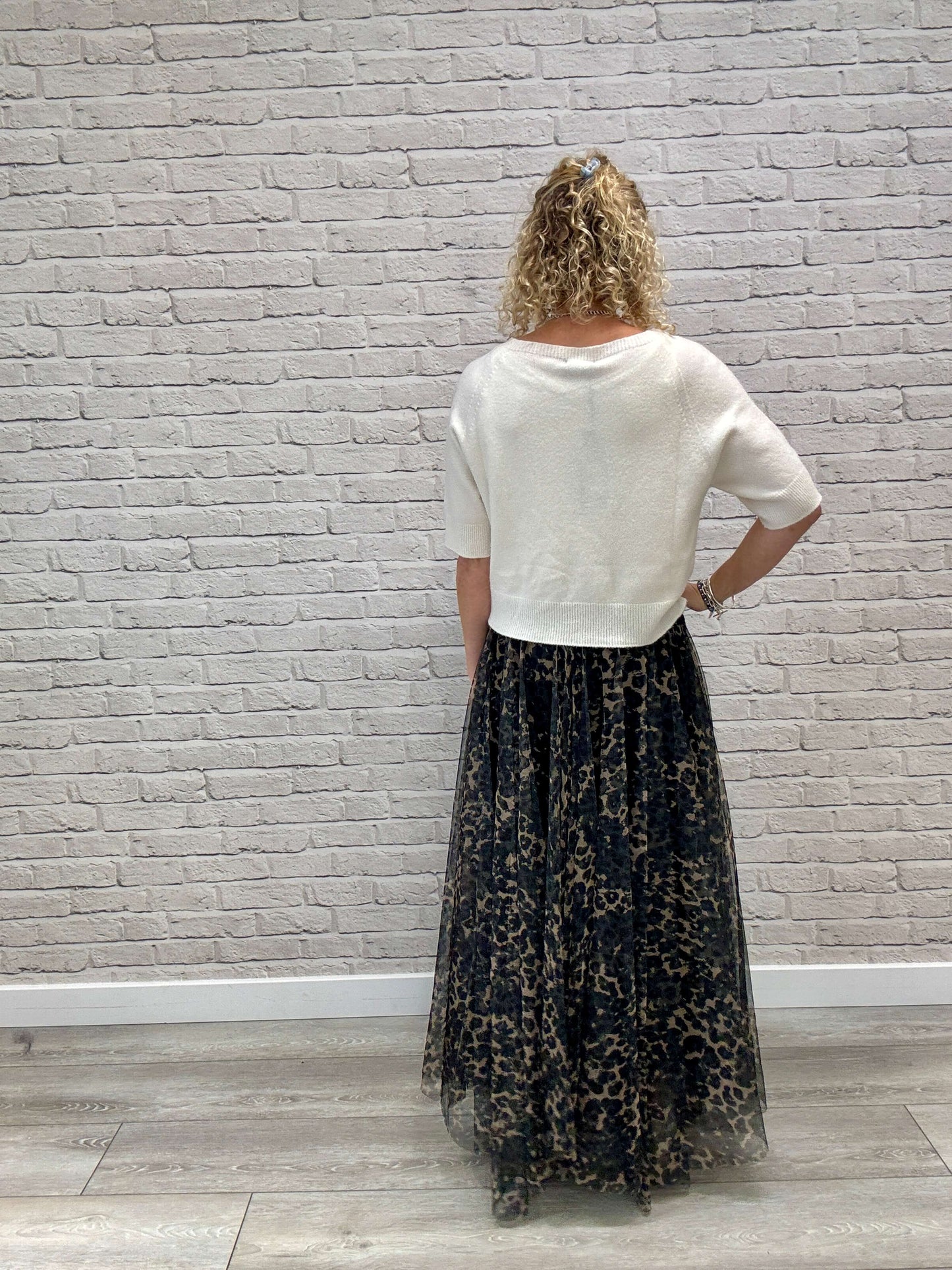 Minty Tulle Skirt | Black Leopard