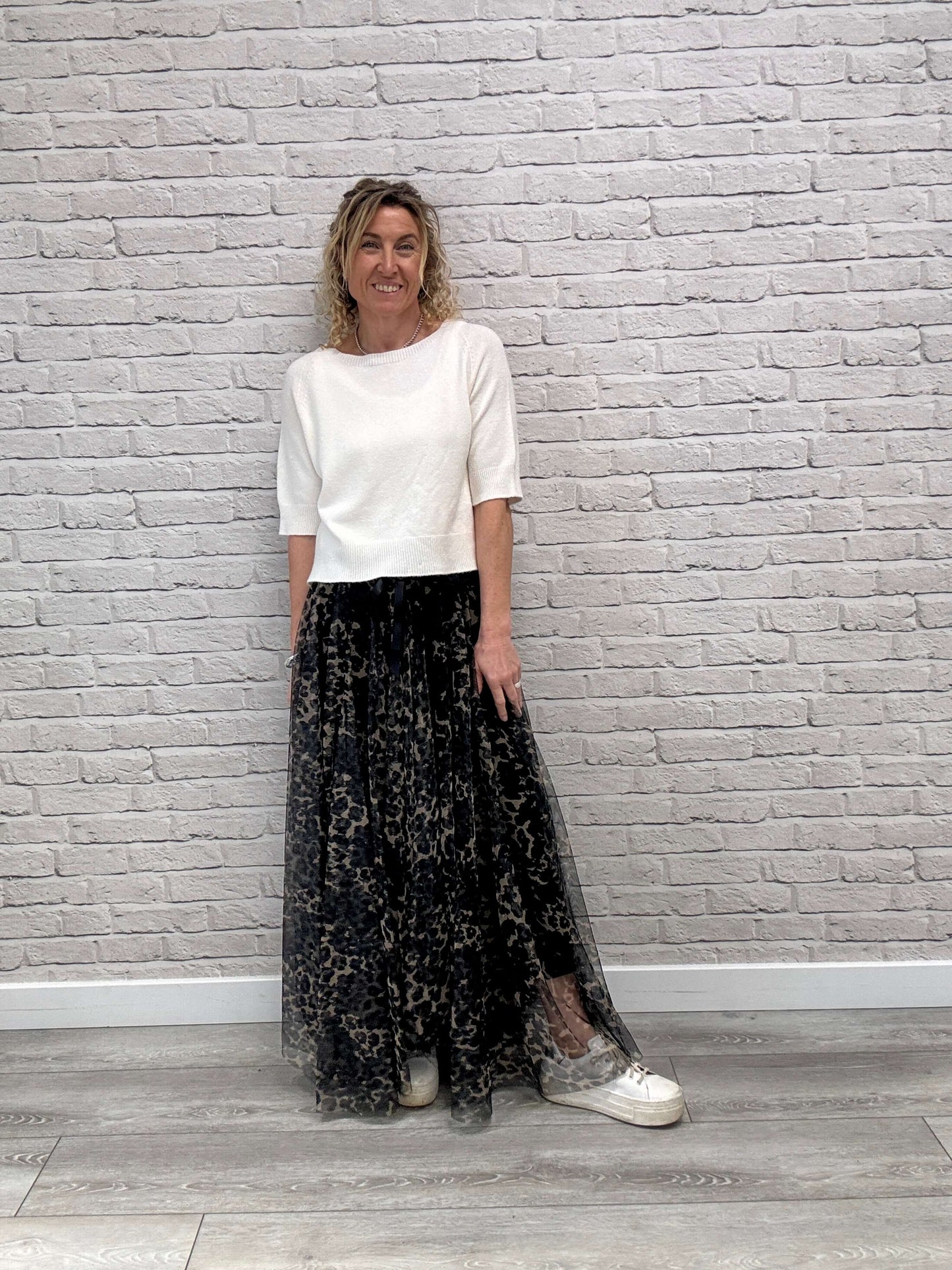 Minty Tulle Skirt | Black Leopard