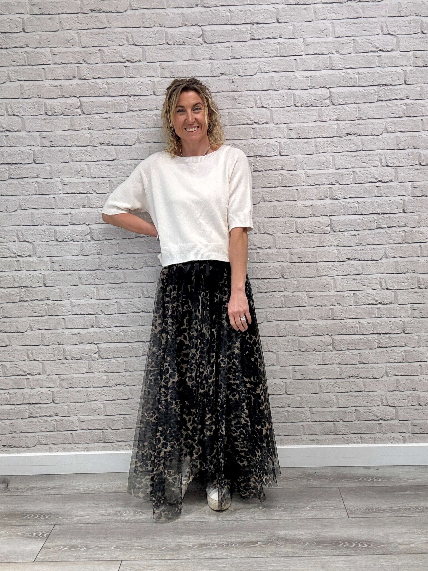 Minty Tulle Skirt | Black Leopard