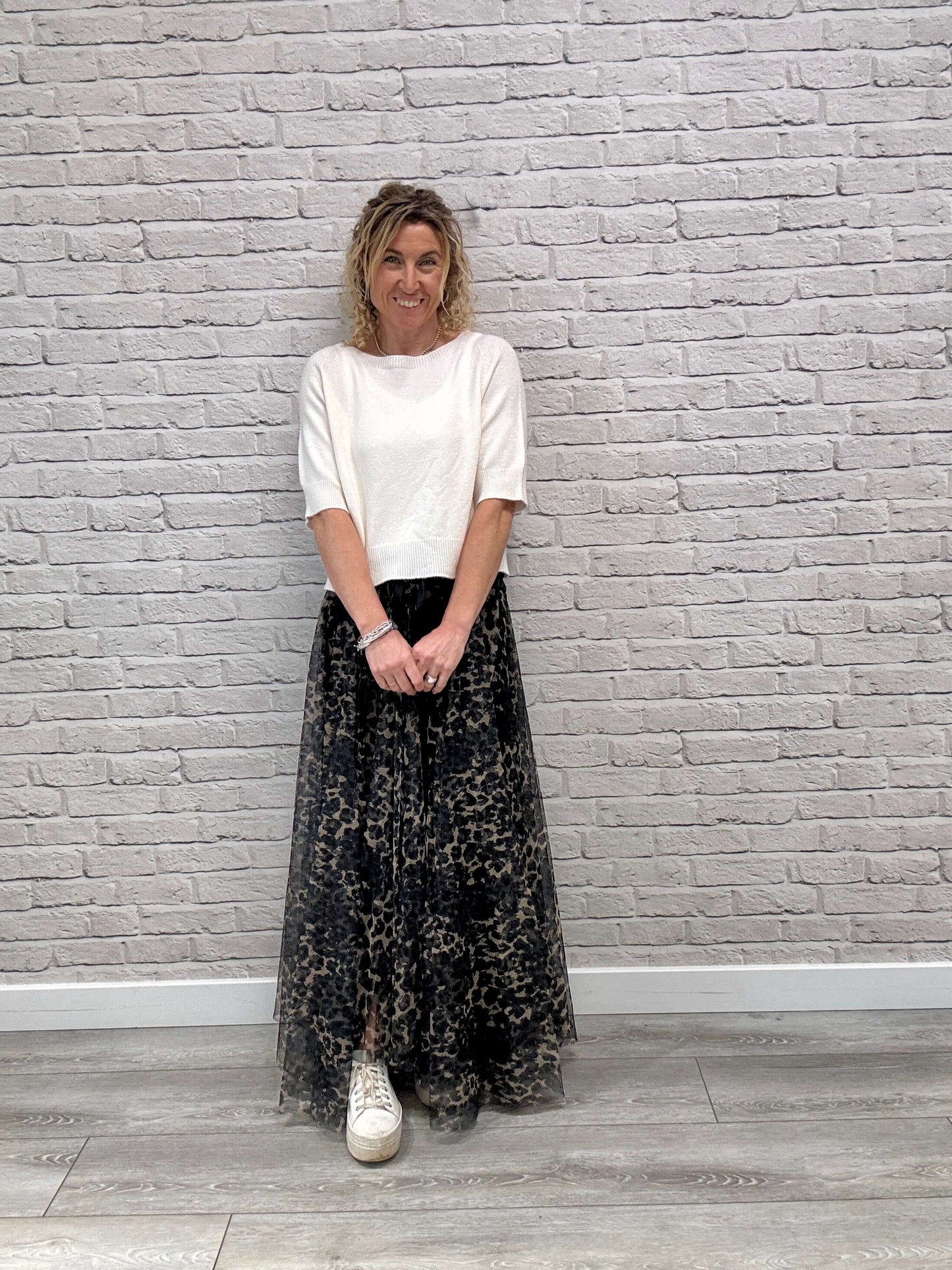 Minty Tulle Skirt | Black Leopard