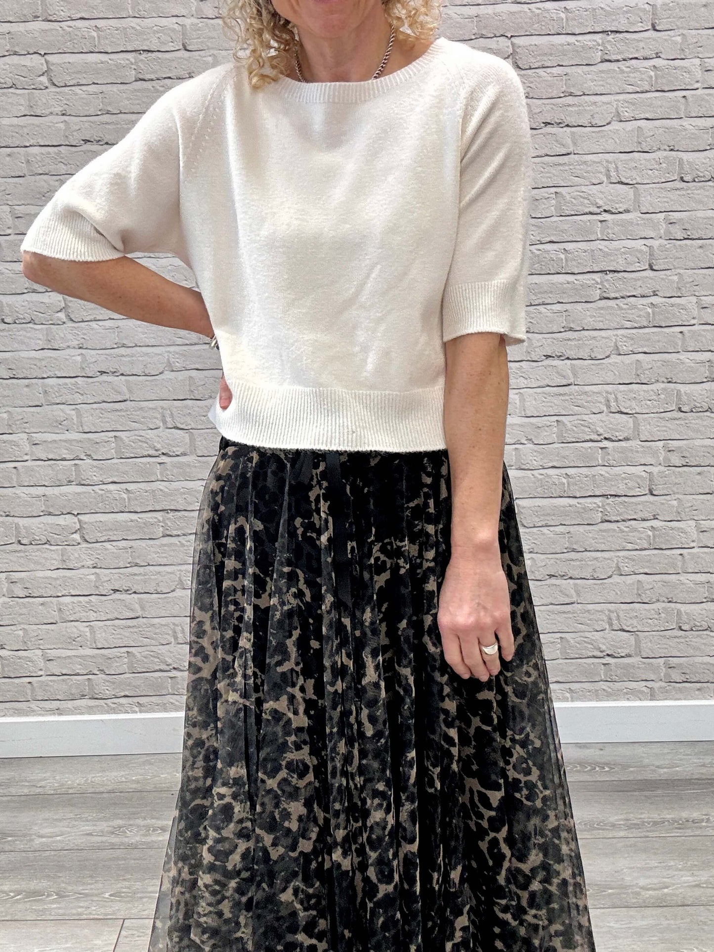 Minty Tulle Skirt | Black Leopard