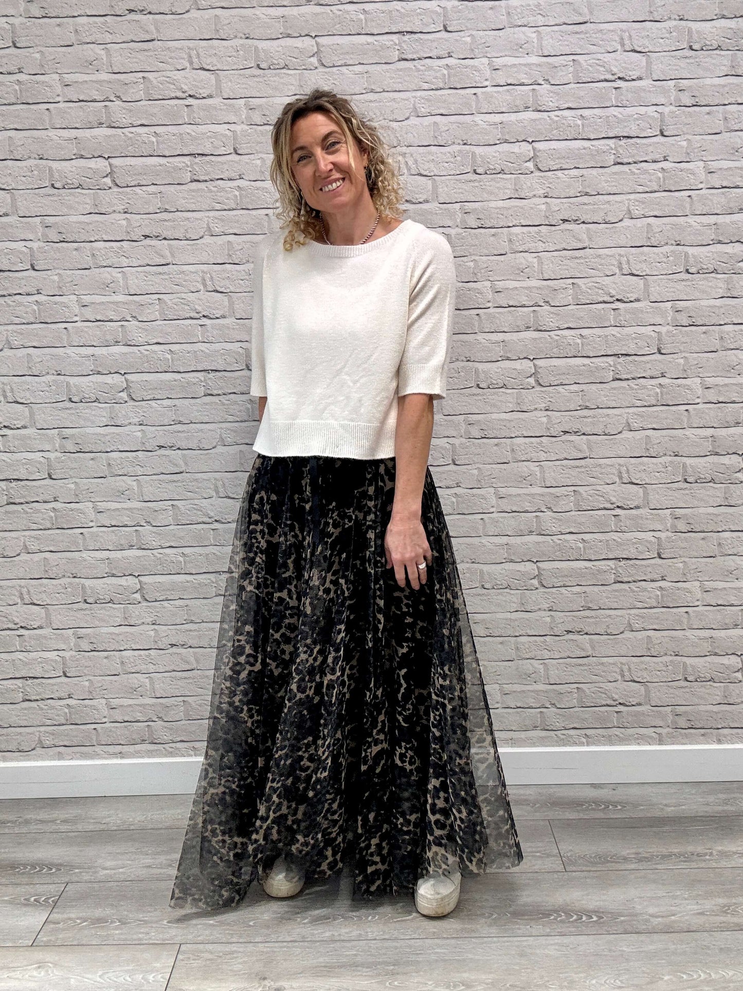 Minty Tulle Skirt | Black Leopard