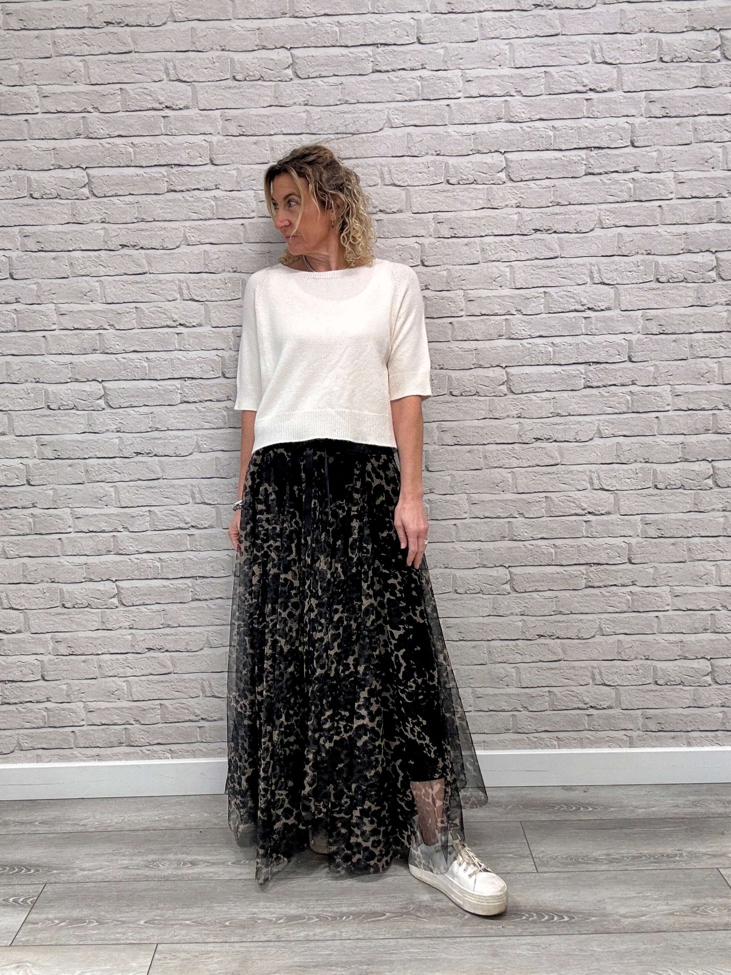 Minty Tulle Skirt | Black Leopard