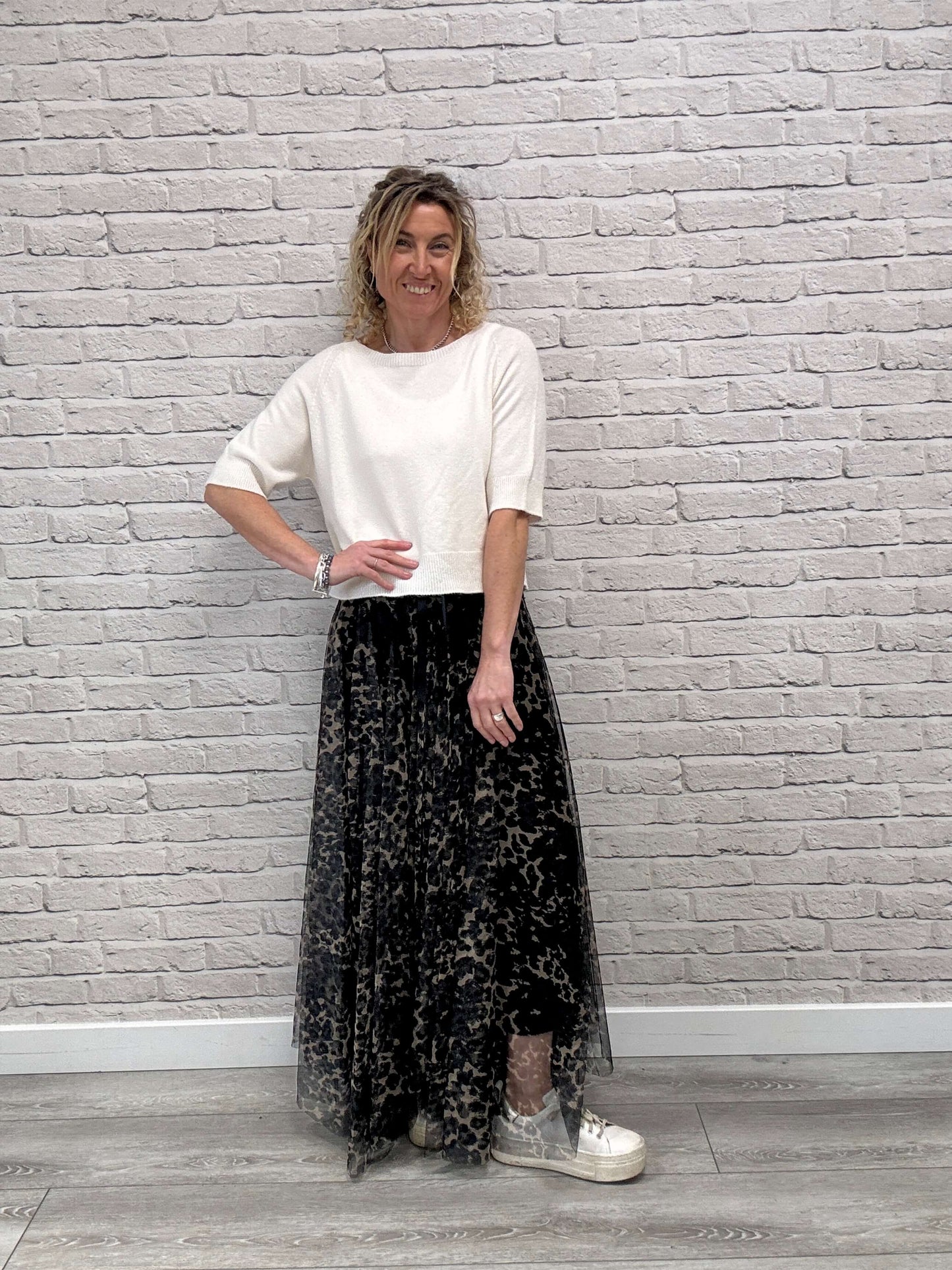 Minty Tulle Skirt | Black Leopard