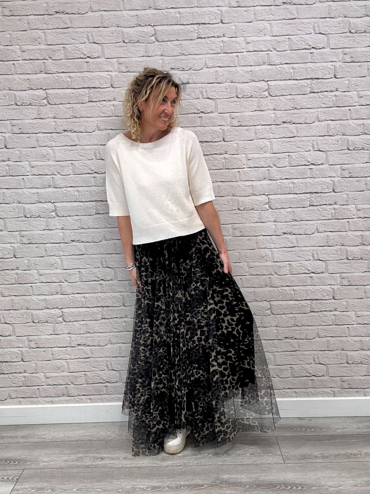 Minty Tulle Skirt | Black Leopard