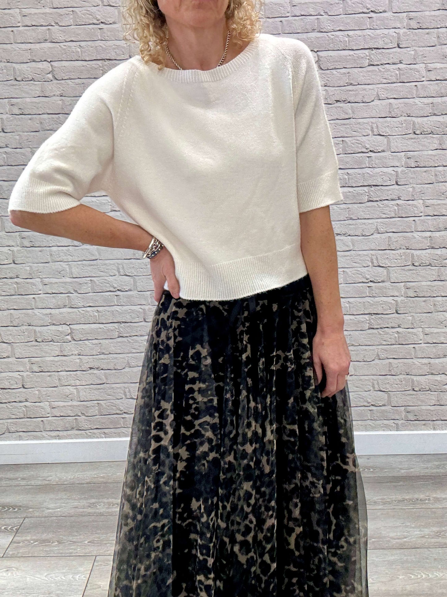 Minty Tulle Skirt | Black Leopard