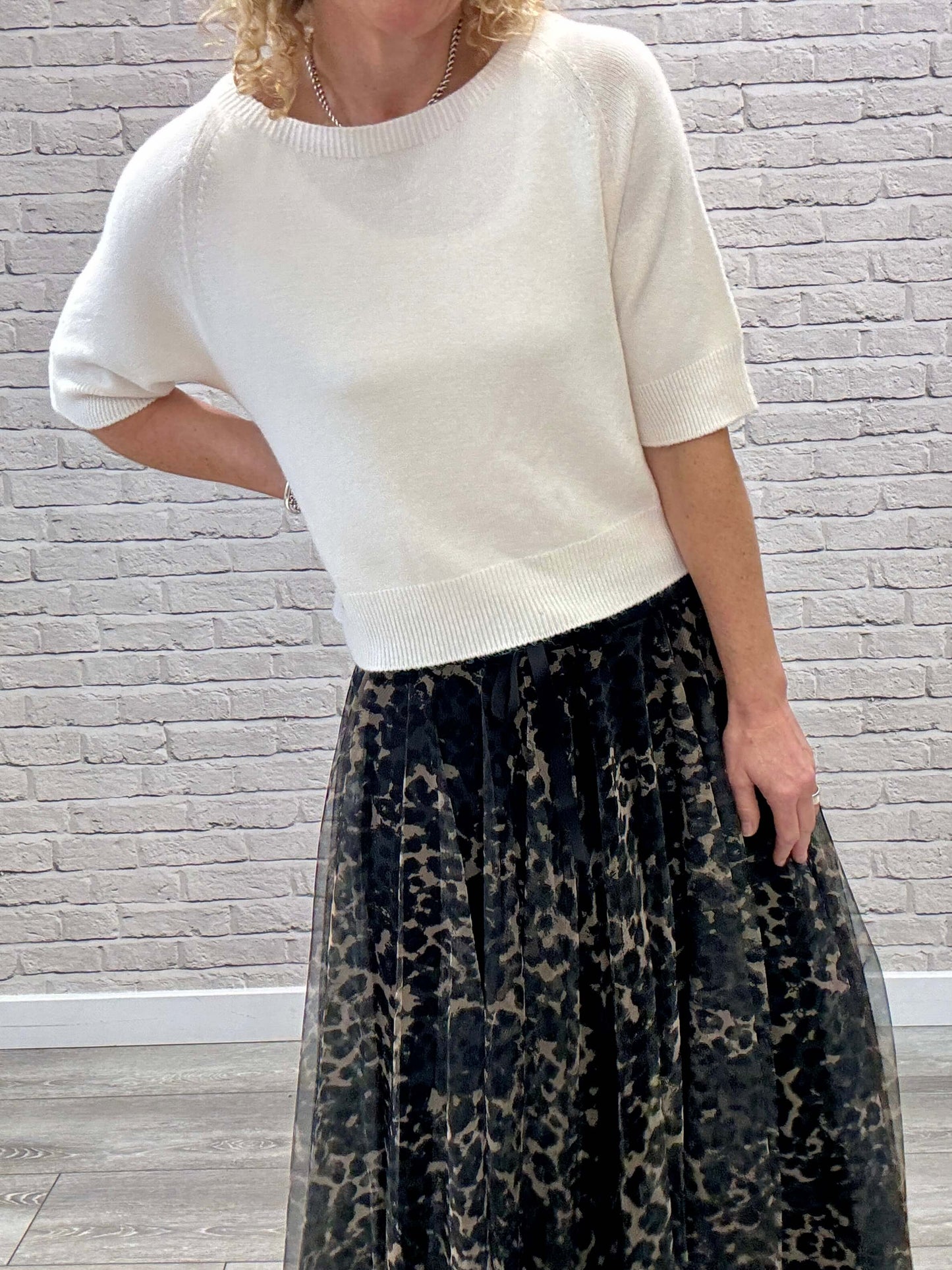 Minty Tulle Skirt | Black Leopard