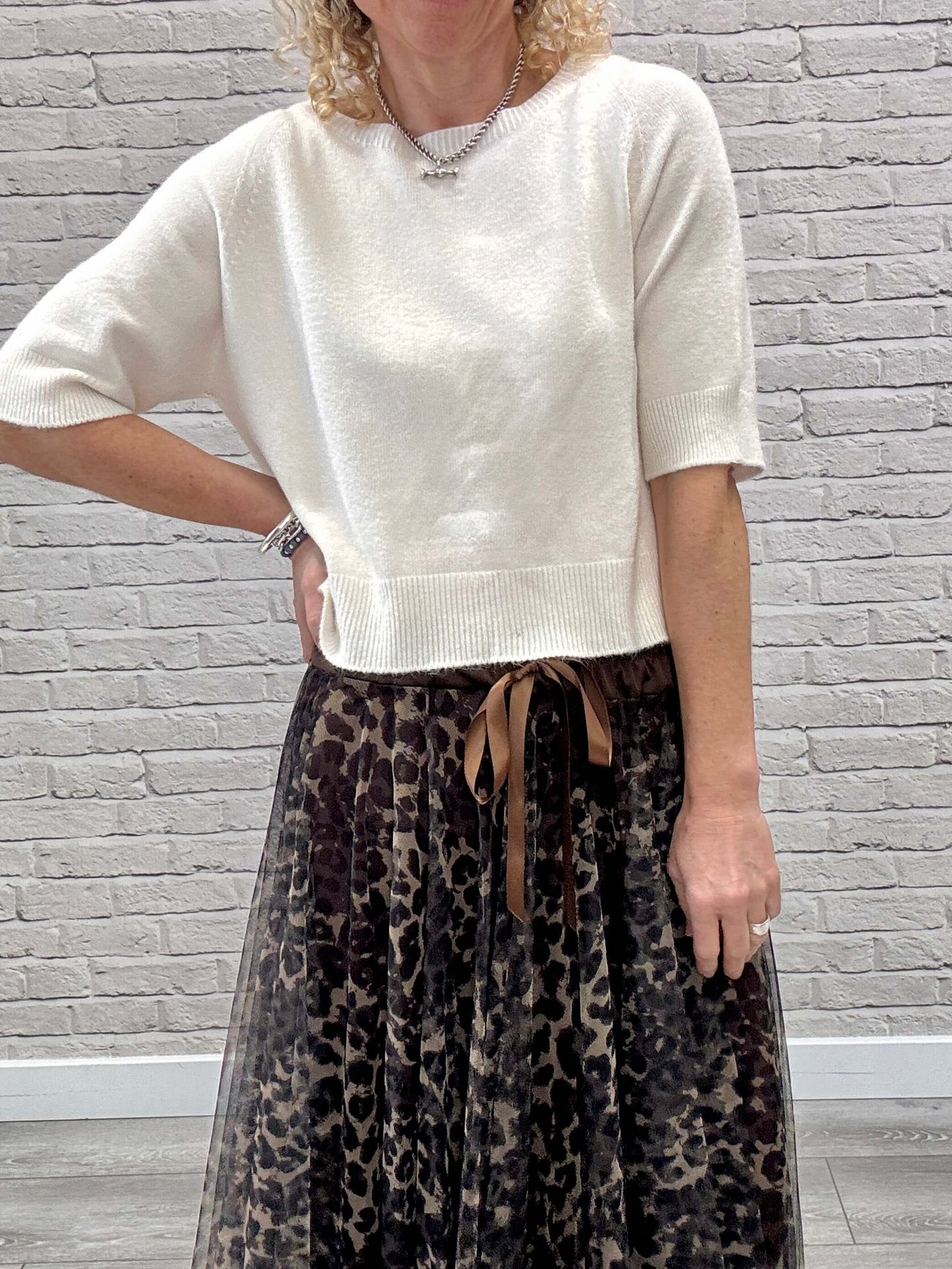 Minty Tulle Skirt | Chocolate Leopard