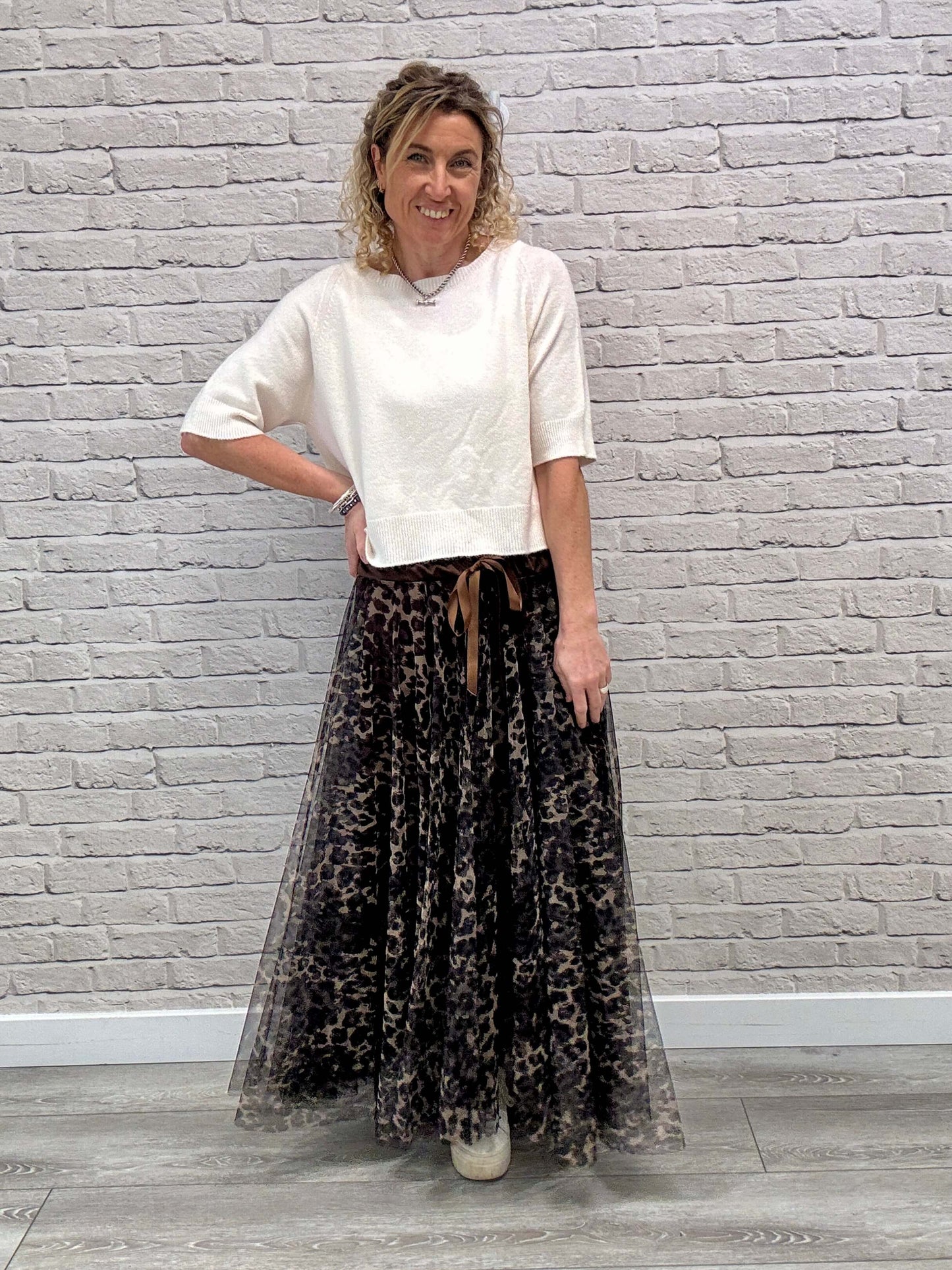 Minty Tulle Skirt | Chocolate Leopard