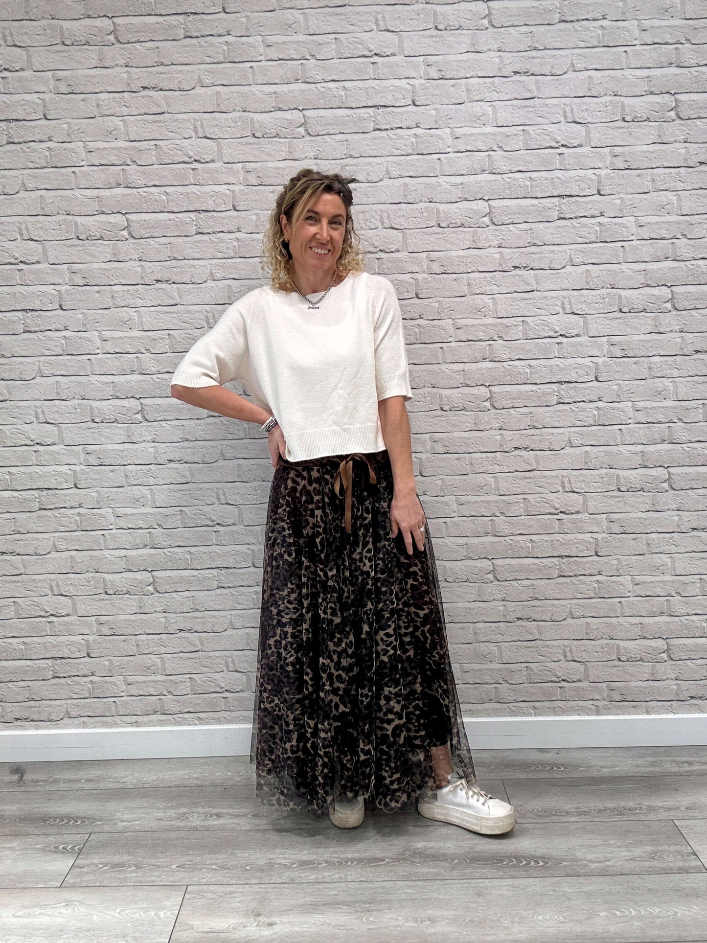 Minty Tulle Skirt | Chocolate Leopard