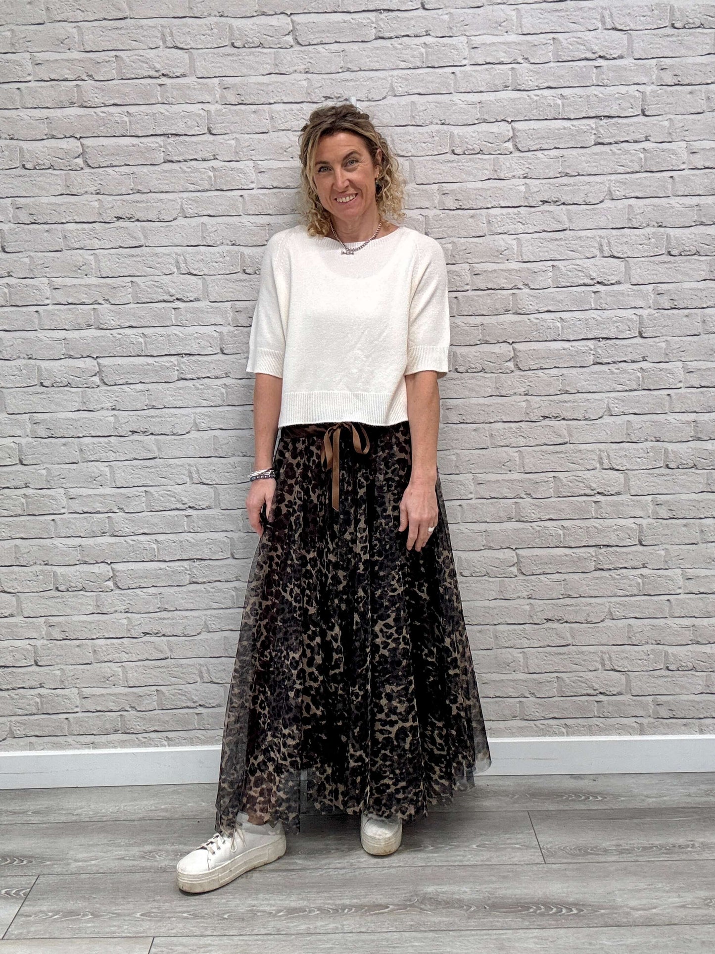 Minty Tulle Skirt | Chocolate Leopard