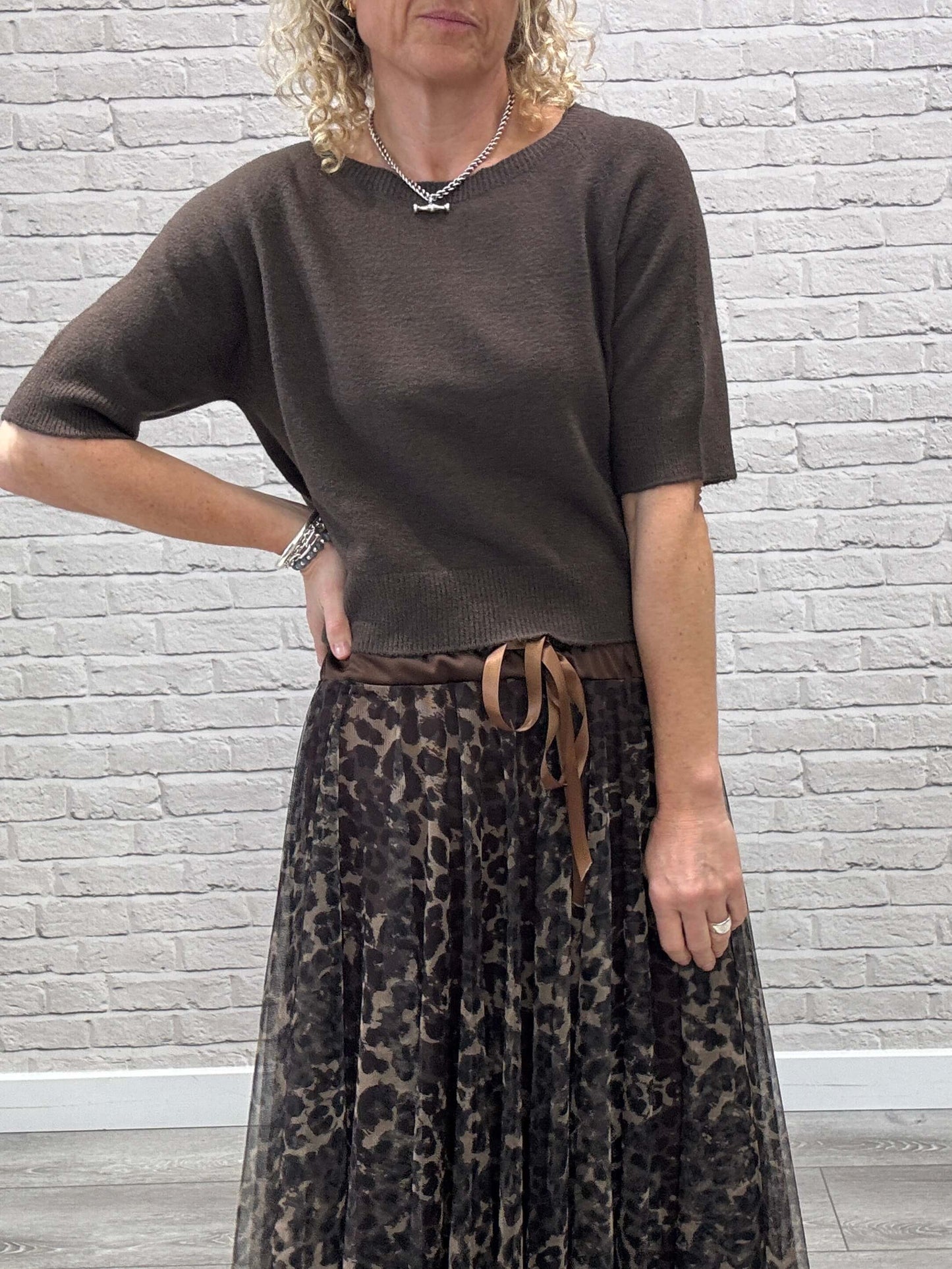 Minty Tulle Skirt | Chocolate Leopard