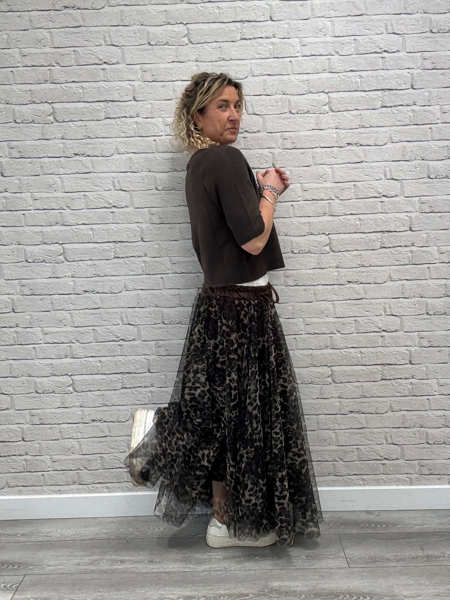 Minty Tulle Skirt | Chocolate Leopard