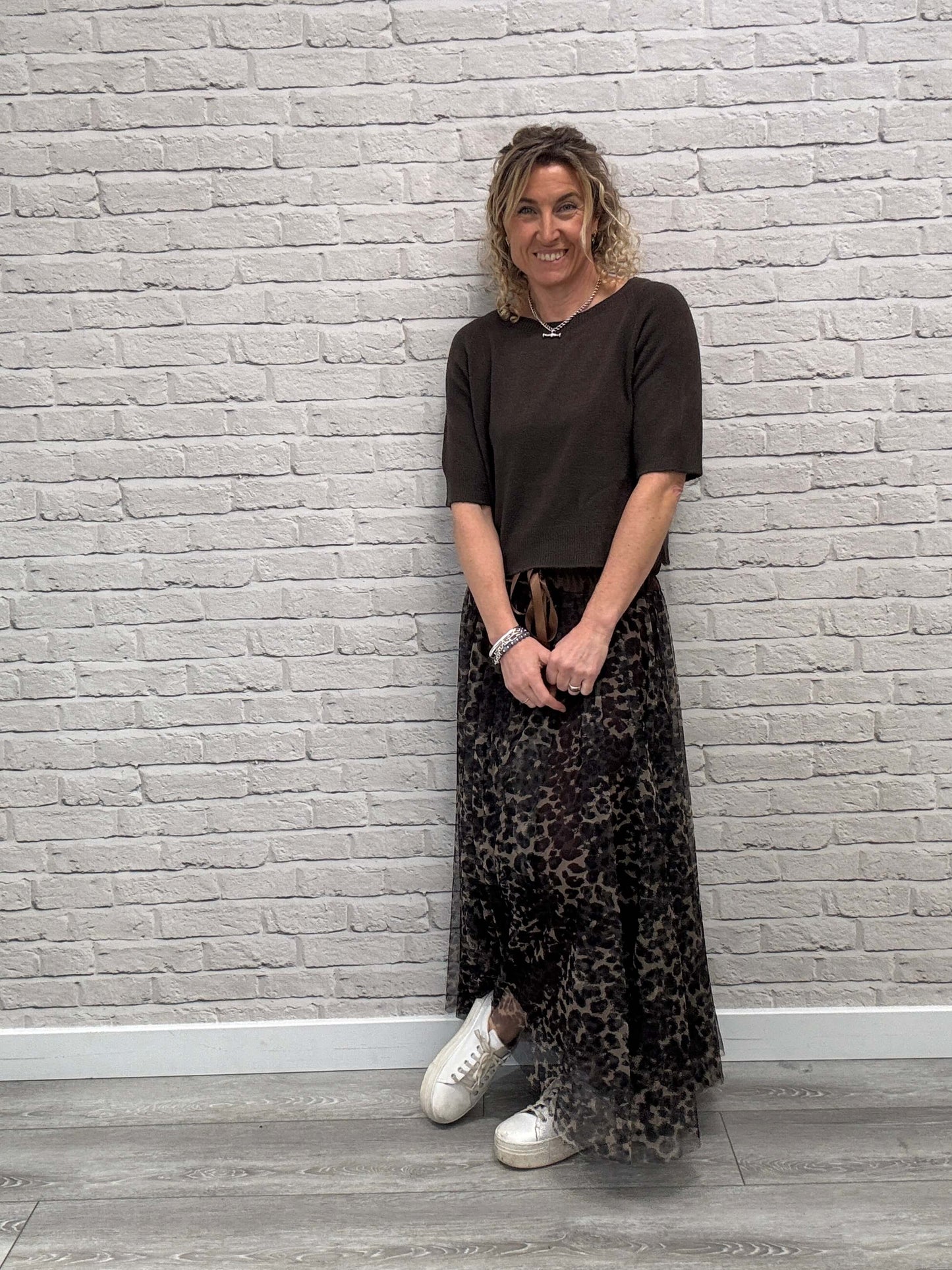 Minty Tulle Skirt | Chocolate Leopard