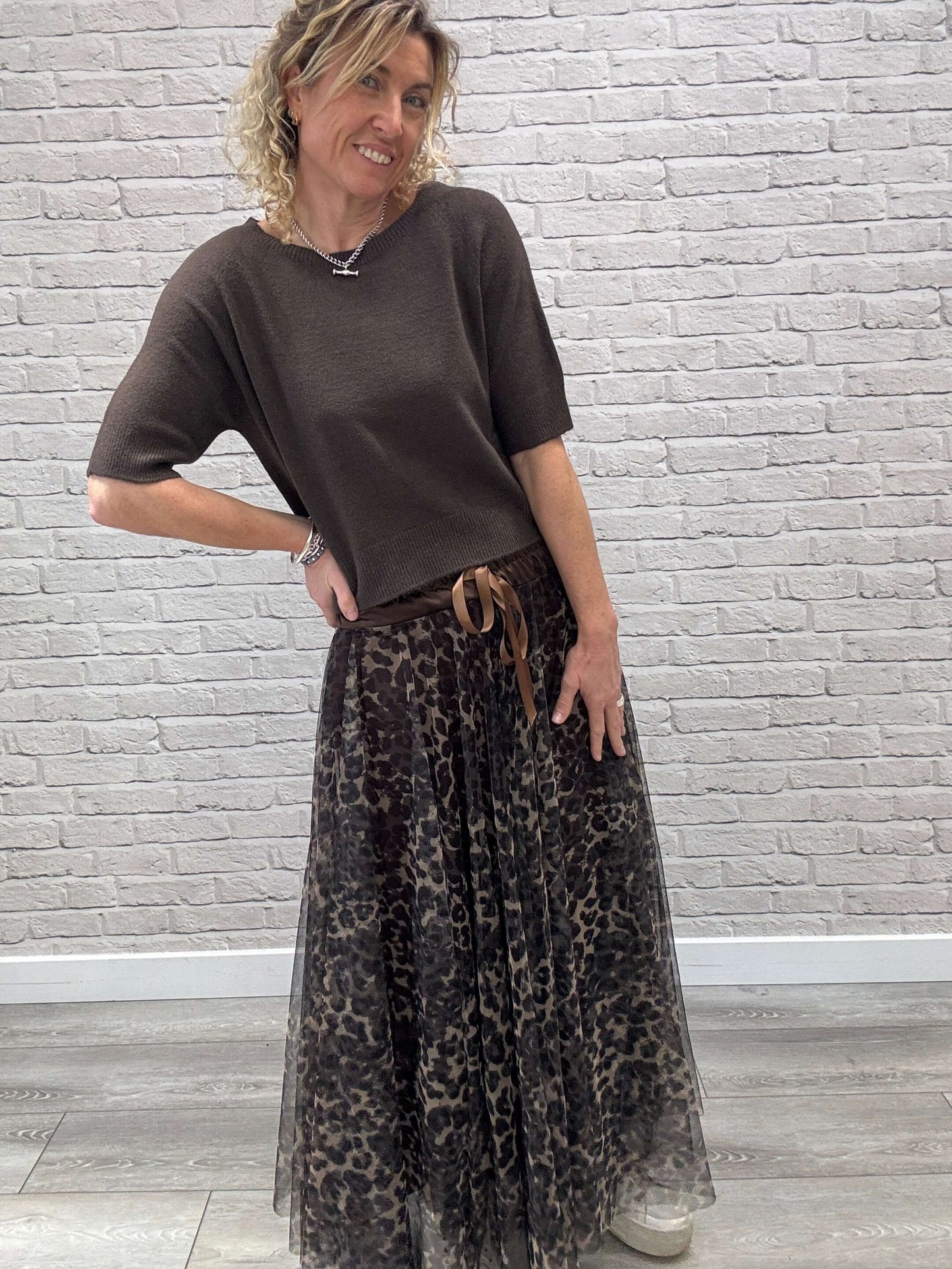 Minty Tulle Skirt | Chocolate Leopard