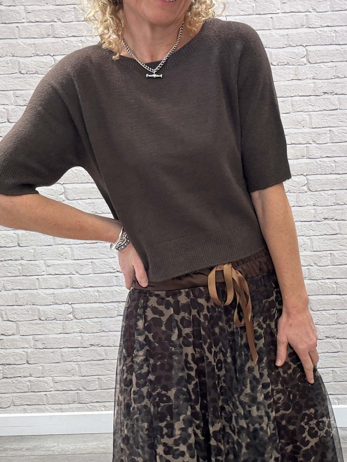 Minty Tulle Skirt | Chocolate Leopard