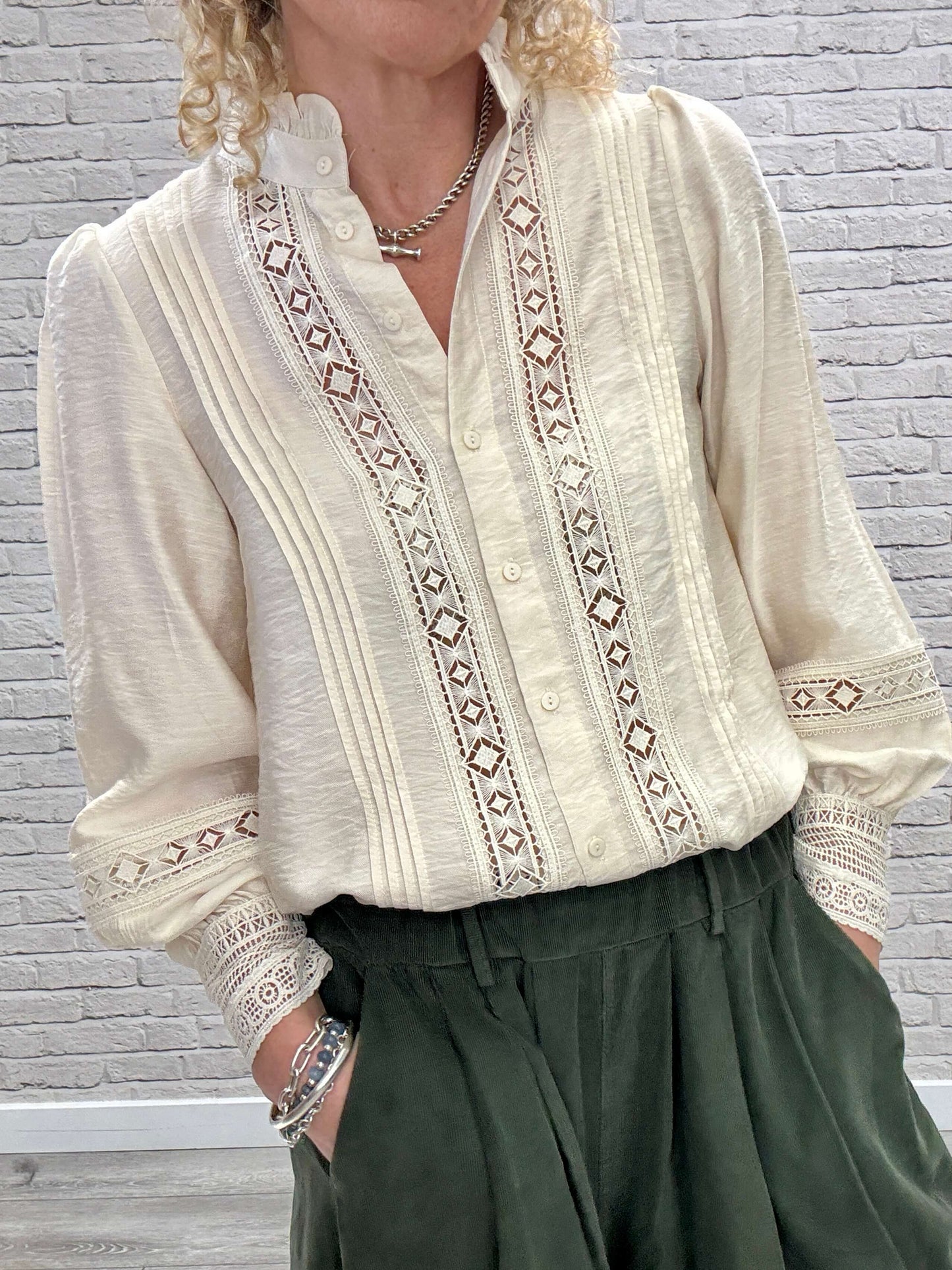 Soho Cord Palazzo Trousers | Khaki