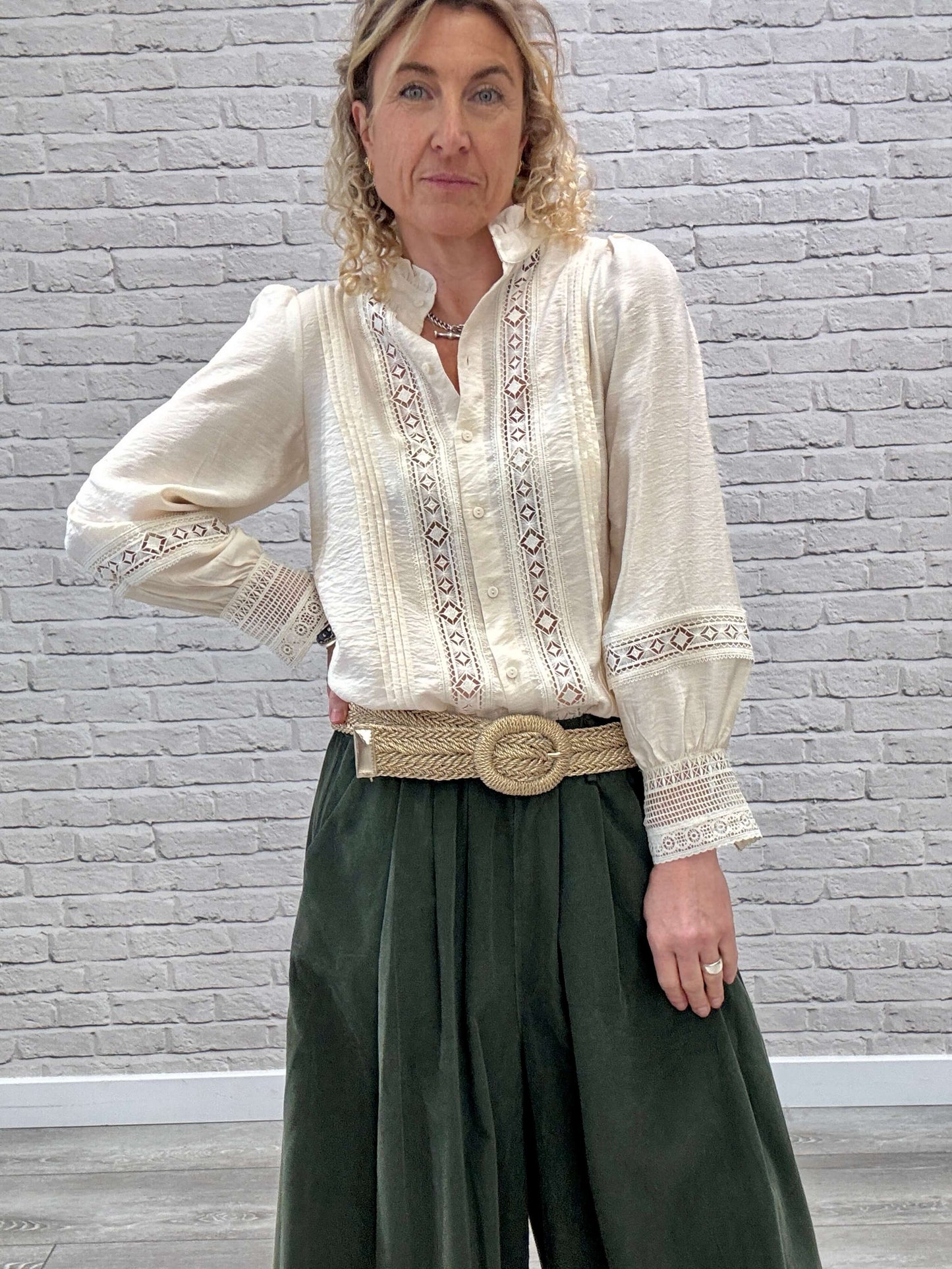 Soho Cord Palazzo Trousers | Khaki