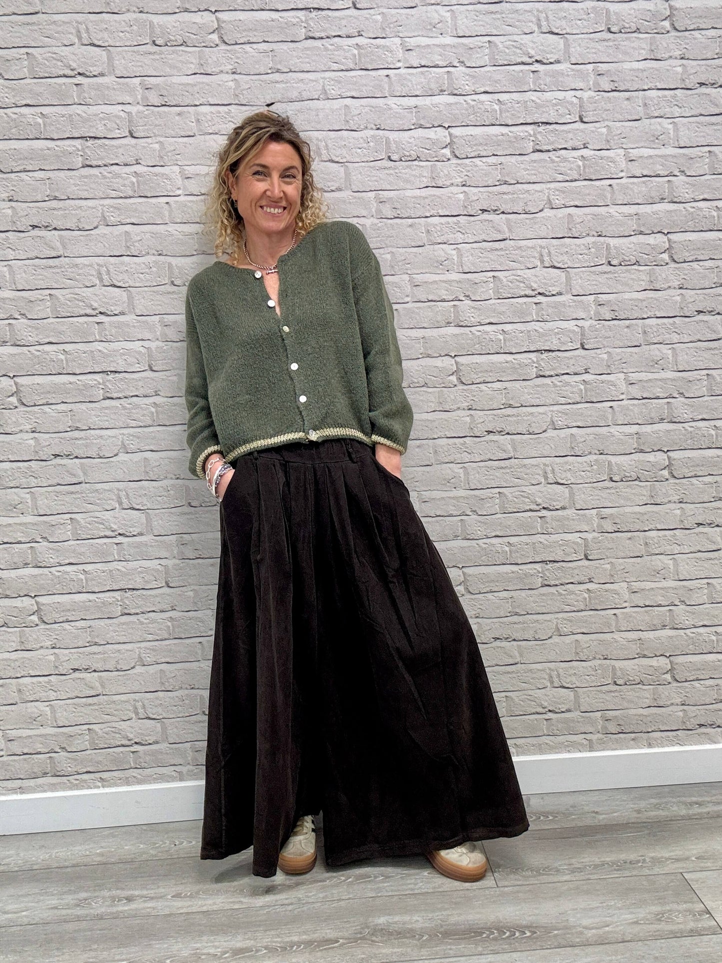 Soho Cord Palazzo Trousers | Chocolate