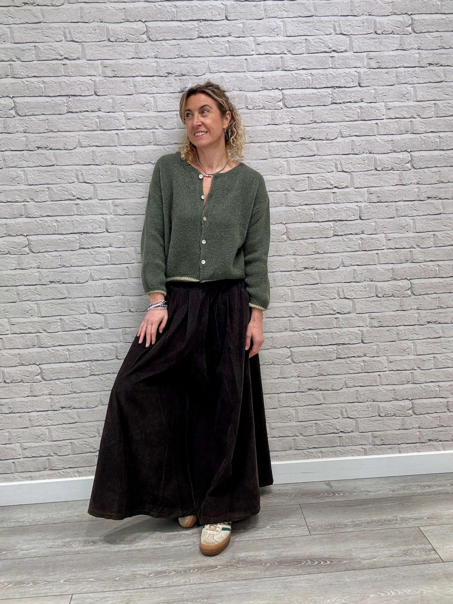 Soho Cord Palazzo Trousers | Chocolate