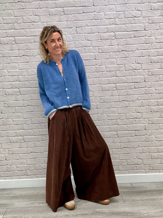 Soho Cord Palazzo Trousers | Copper