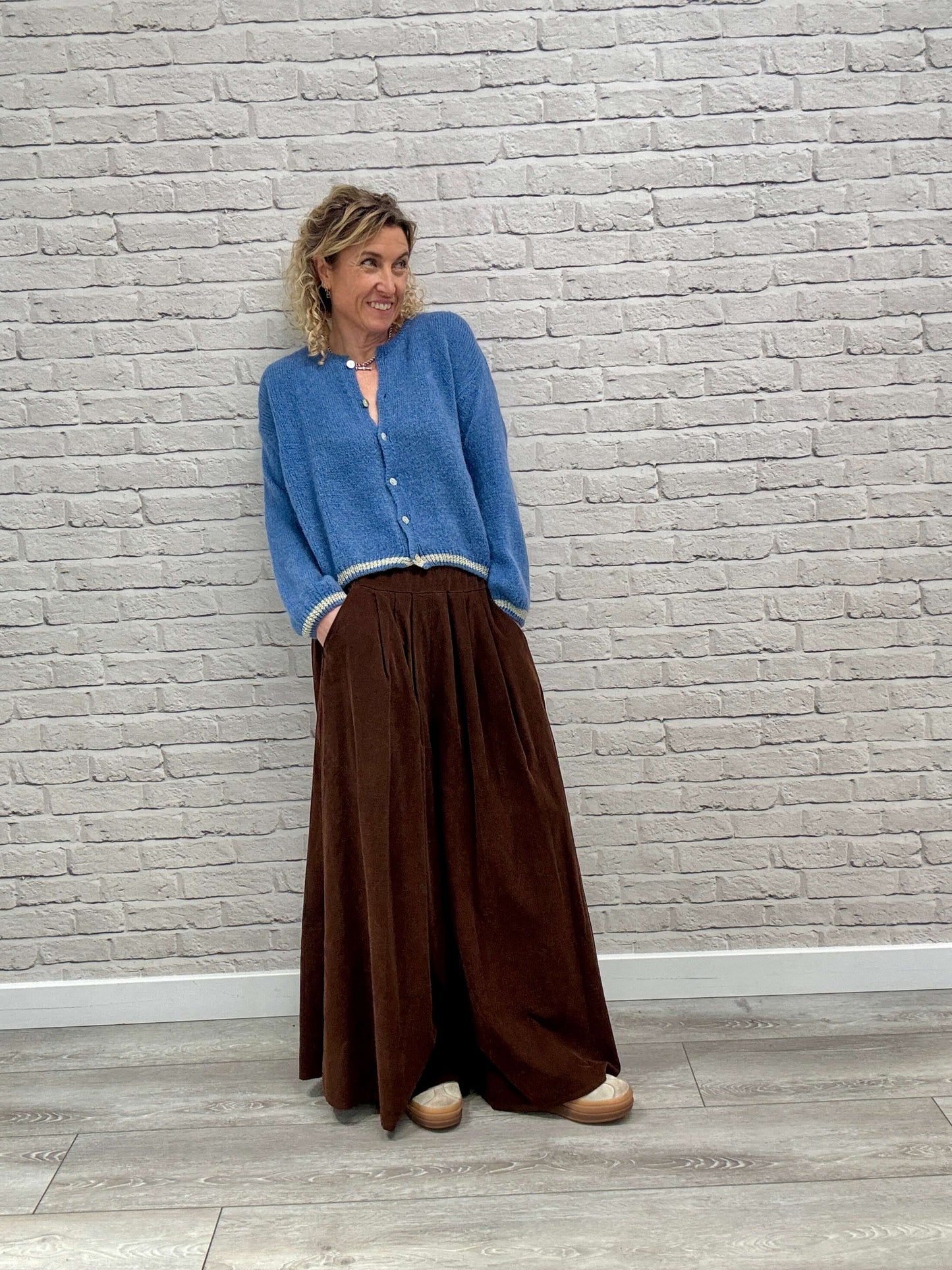 Soho Cord Palazzo Trousers | Copper