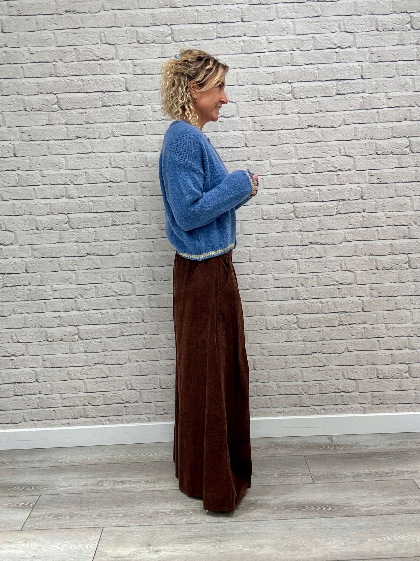 Soho Cord Palazzo Trousers | Copper
