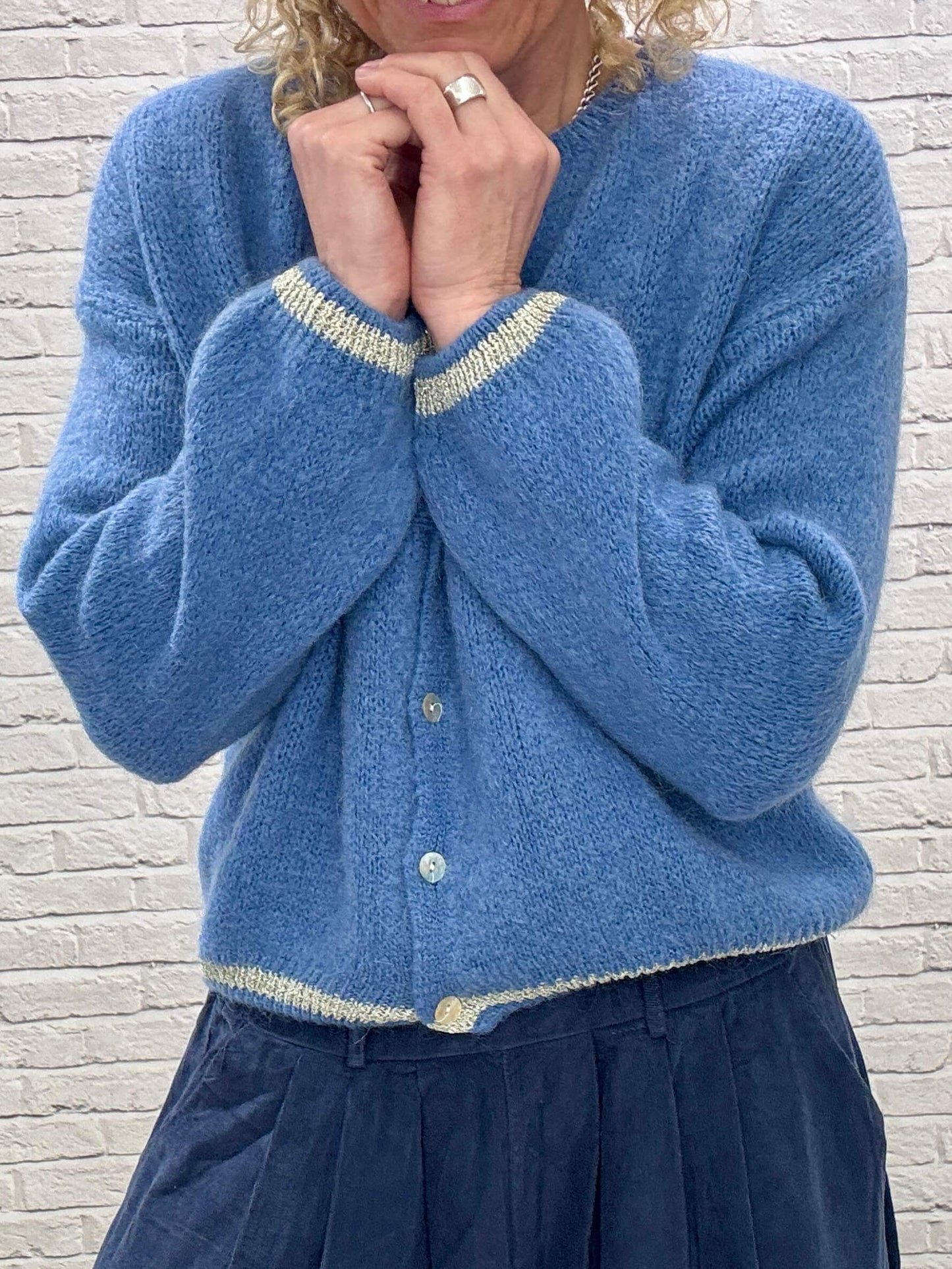 Long Sleeve Hamptons Cardigan | Denim & Gold (NEW)