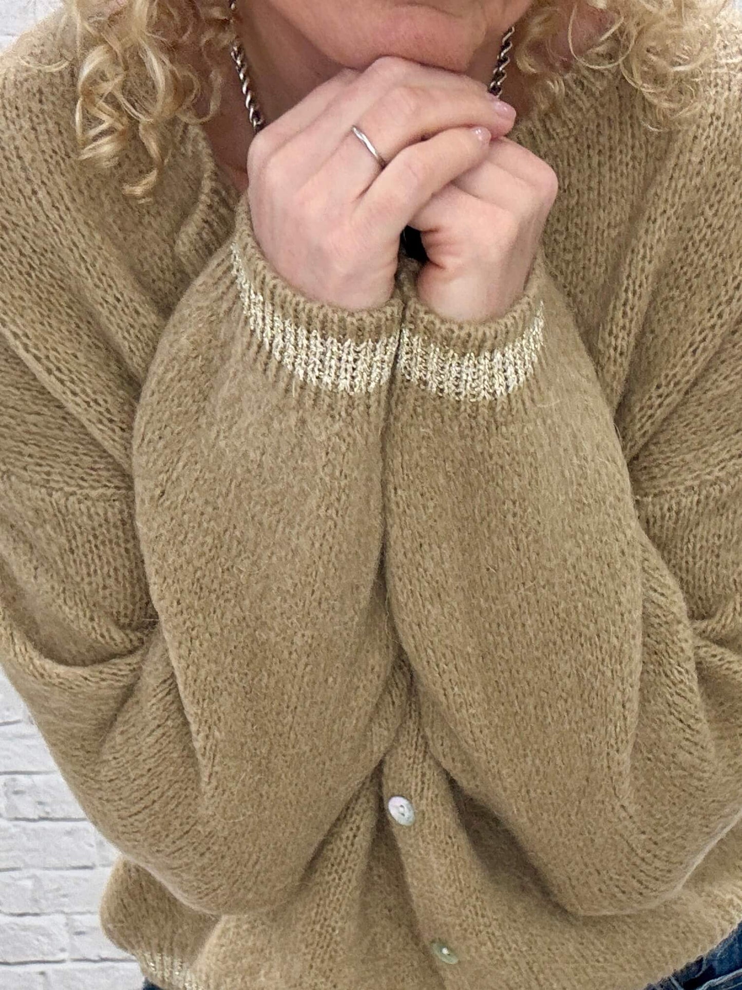 Long Sleeve Hamptons Cardigan | Toffee & Gold (NEW)