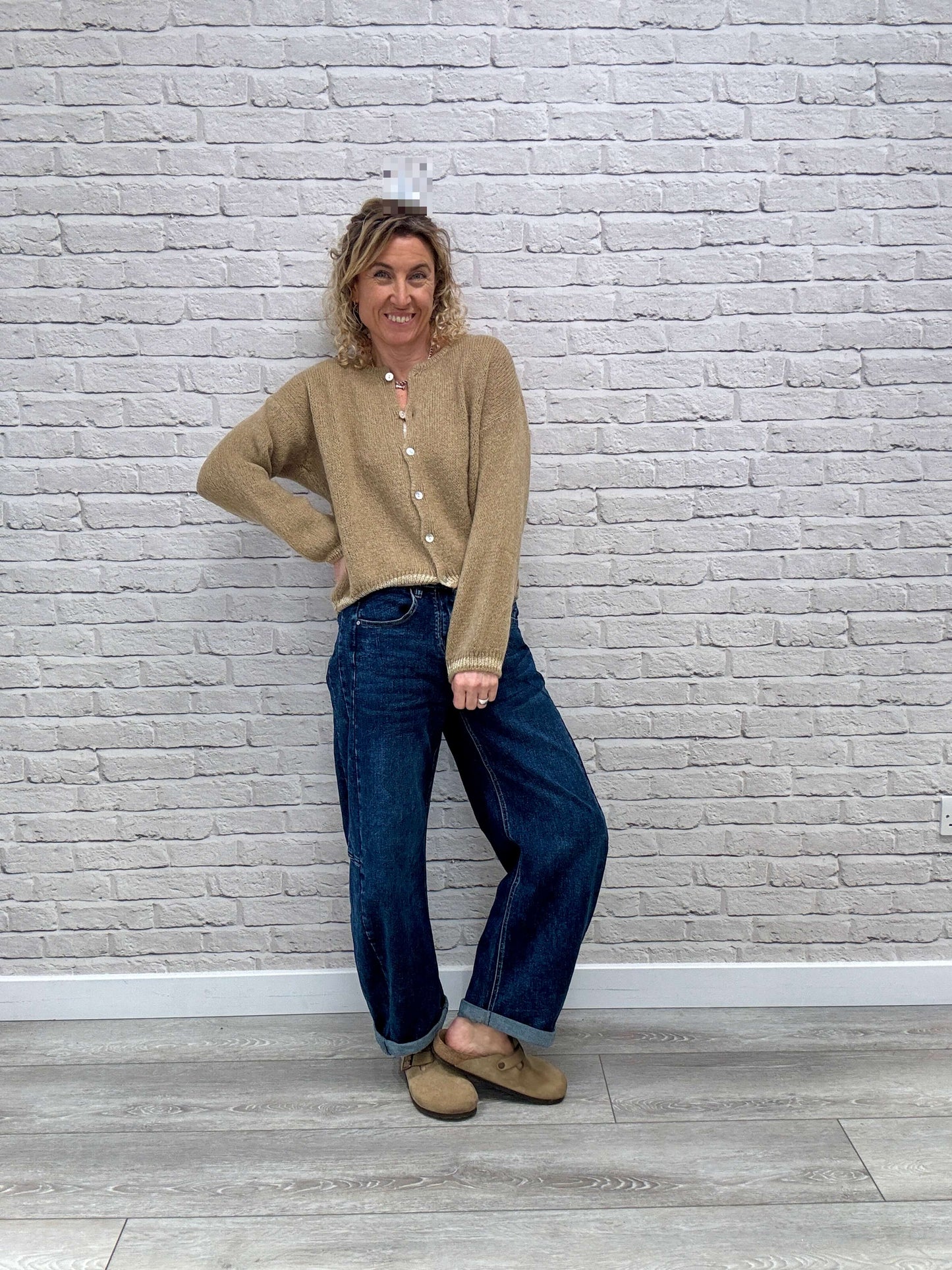 Long Sleeve Hamptons Cardigan | Toffee & Gold (NEW)