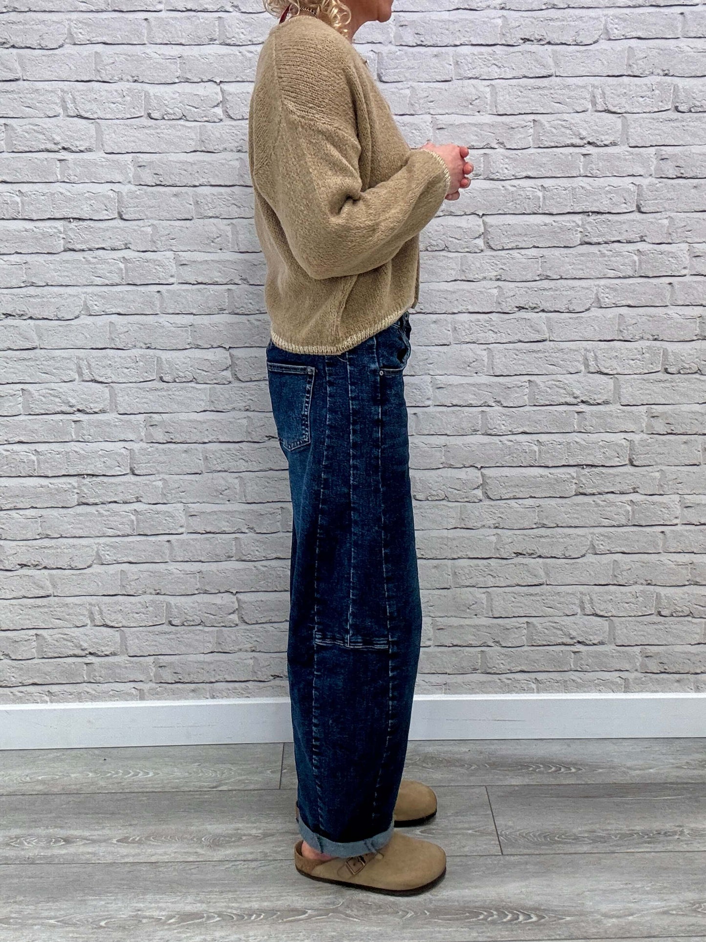 Long Sleeve Hamptons Cardigan | Toffee & Gold (NEW)