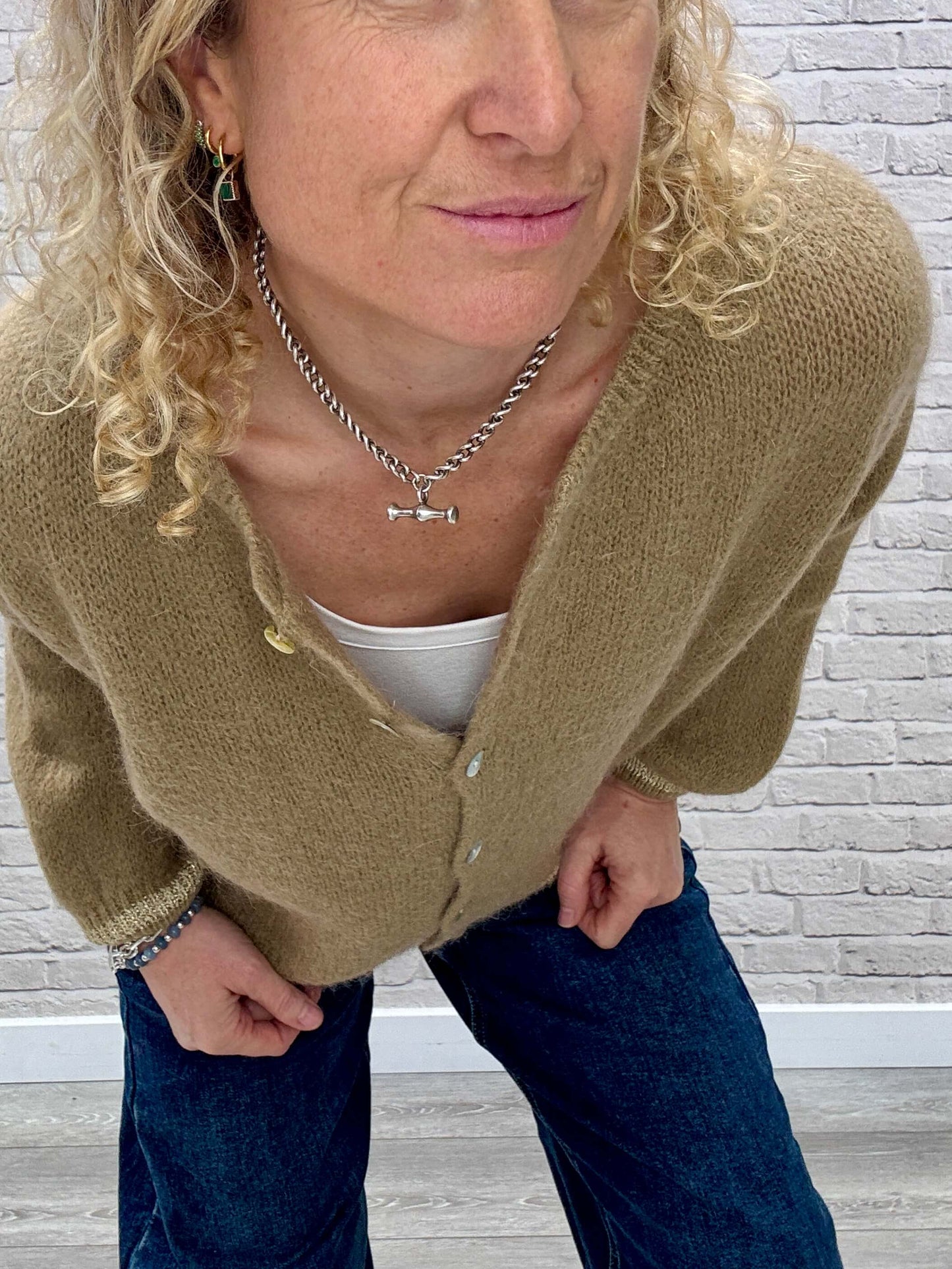 Long Sleeve Hamptons Cardigan | Toffee & Gold (NEW)