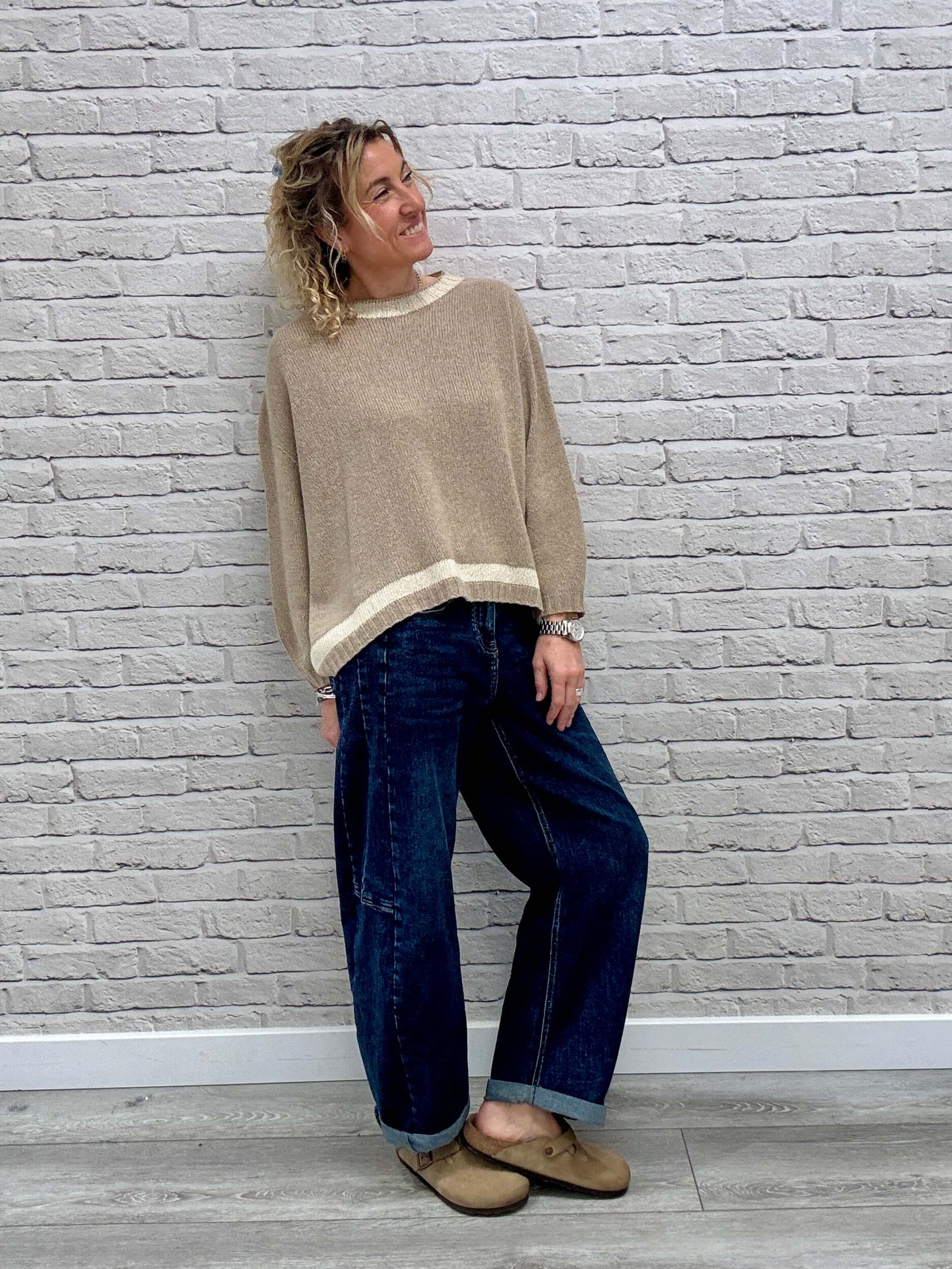 Cashmere Blend Sparkle Knit | Biscuit & Gold