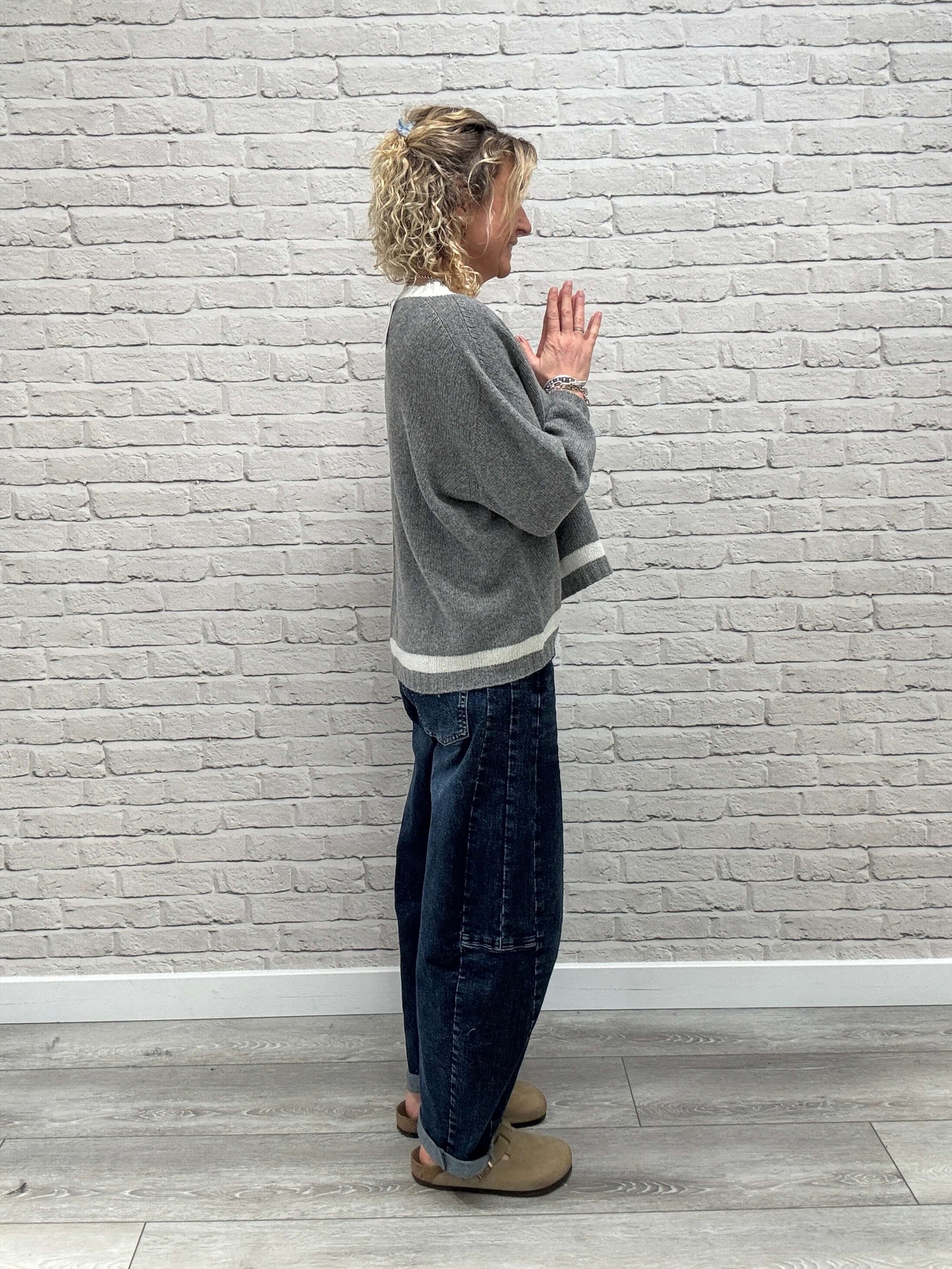 Cashmere Blend Sparkle Knit | Grey & Silver