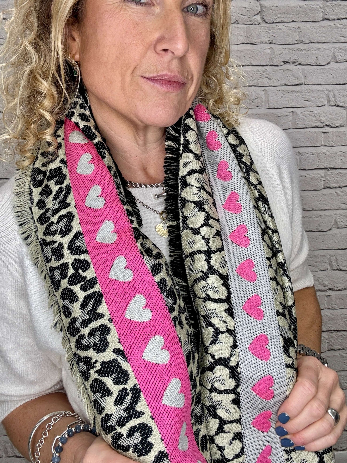 Cheetah Hearts Scarf