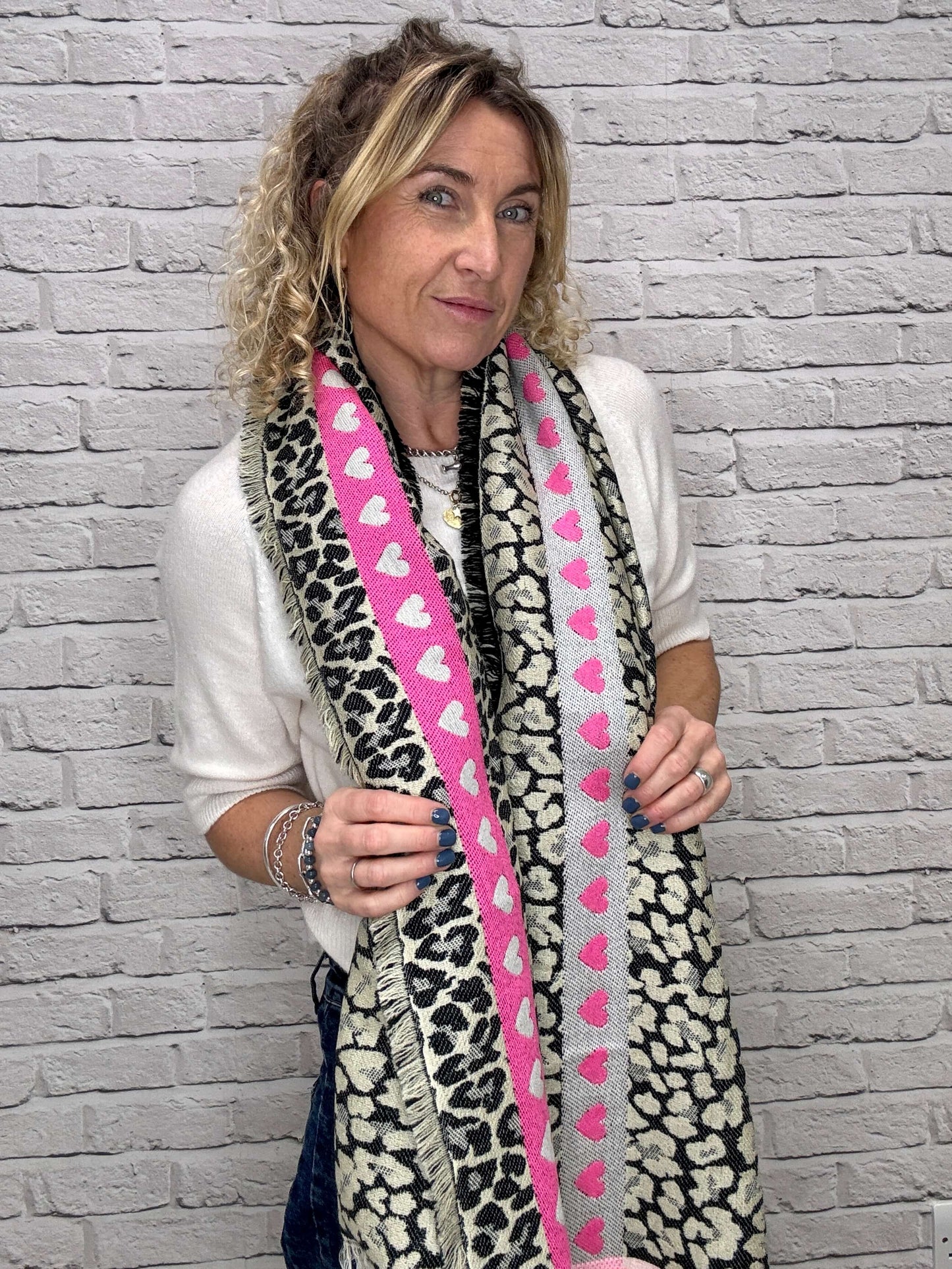 Cheetah Hearts Scarf