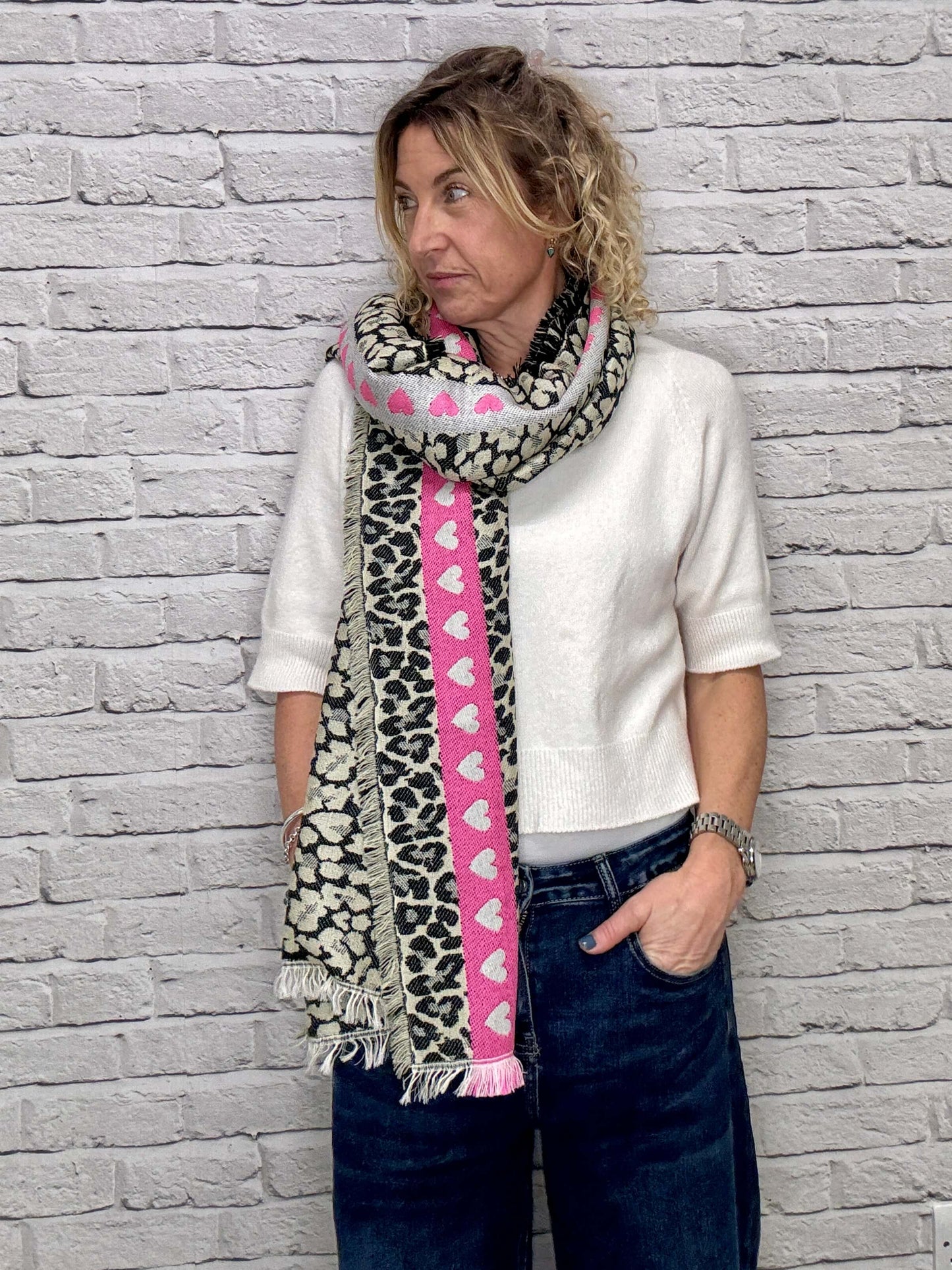 Cheetah Hearts Scarf